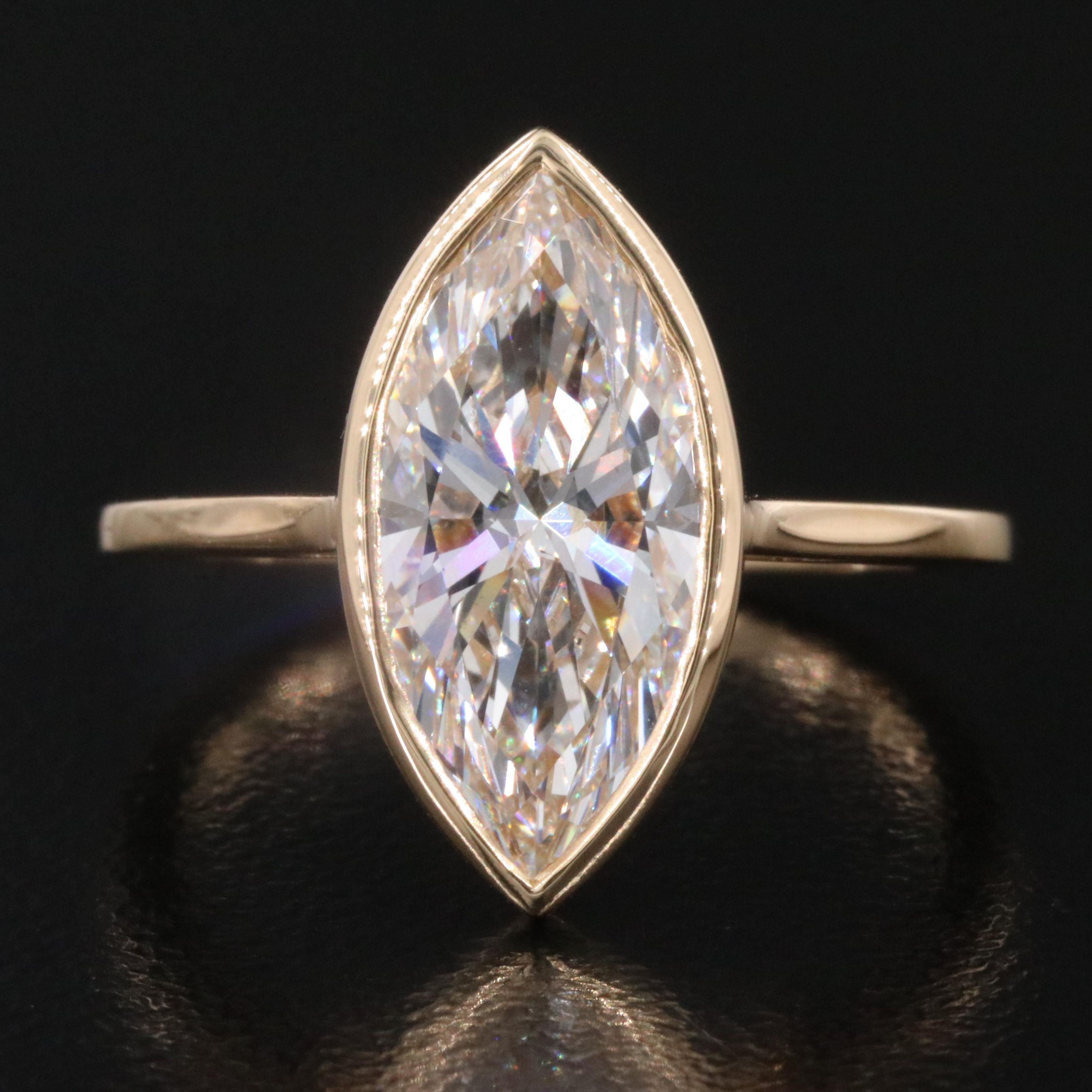 18K 3.07 CT Lab Grown Diamond Solitaire Ring with IGI Report