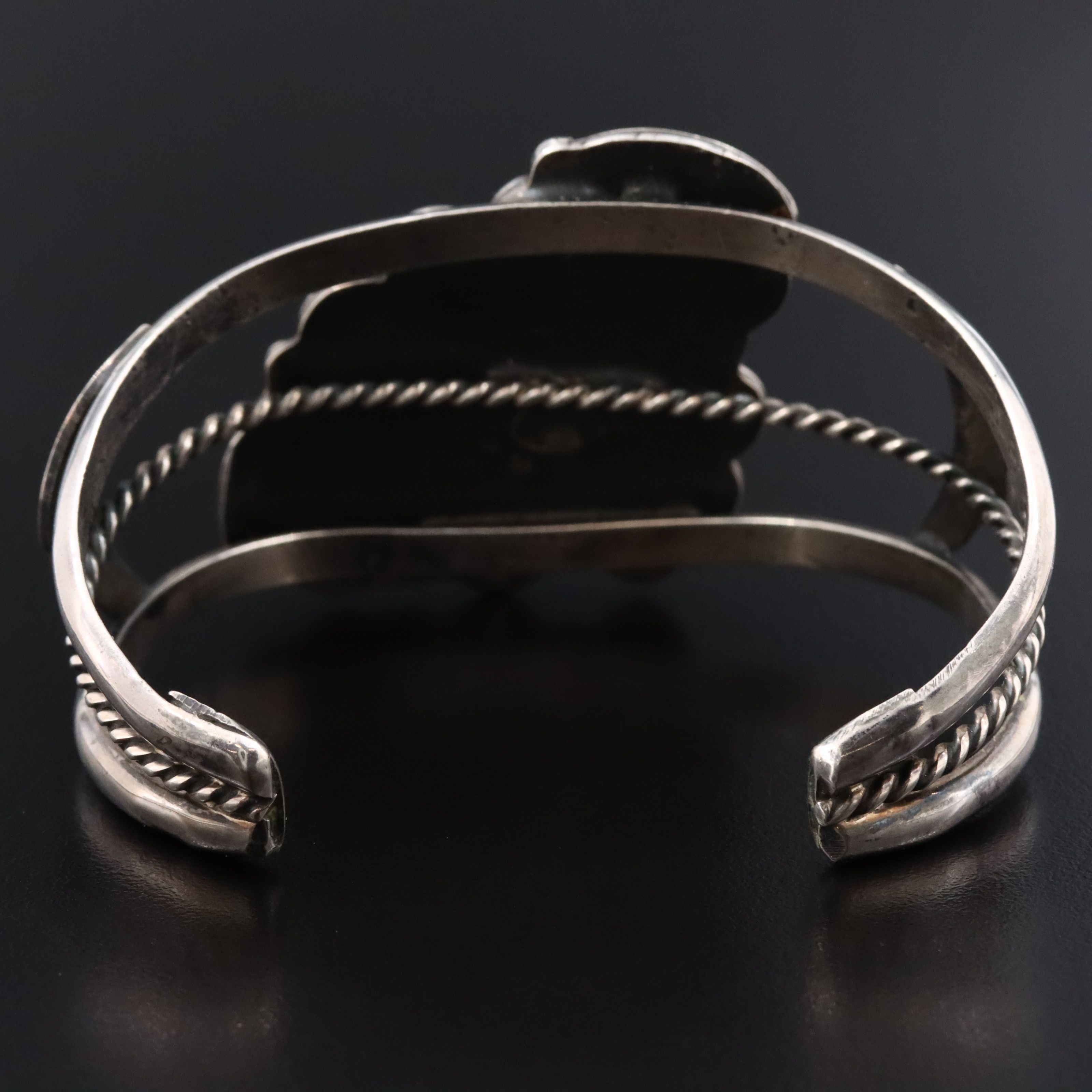 Southwestern Sterling Turquoise and Coral Cuff Bracelet