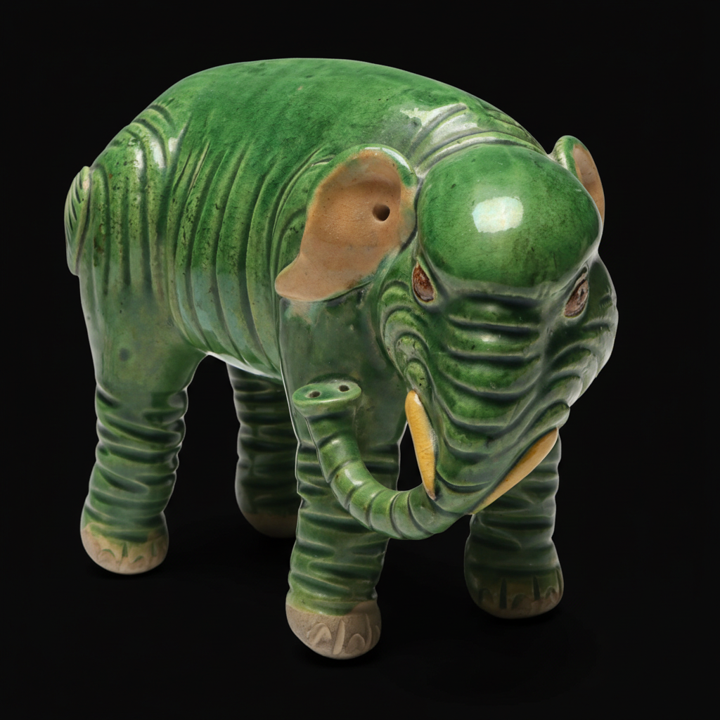 Chinese Tang Style Sancai Glazed Elephant