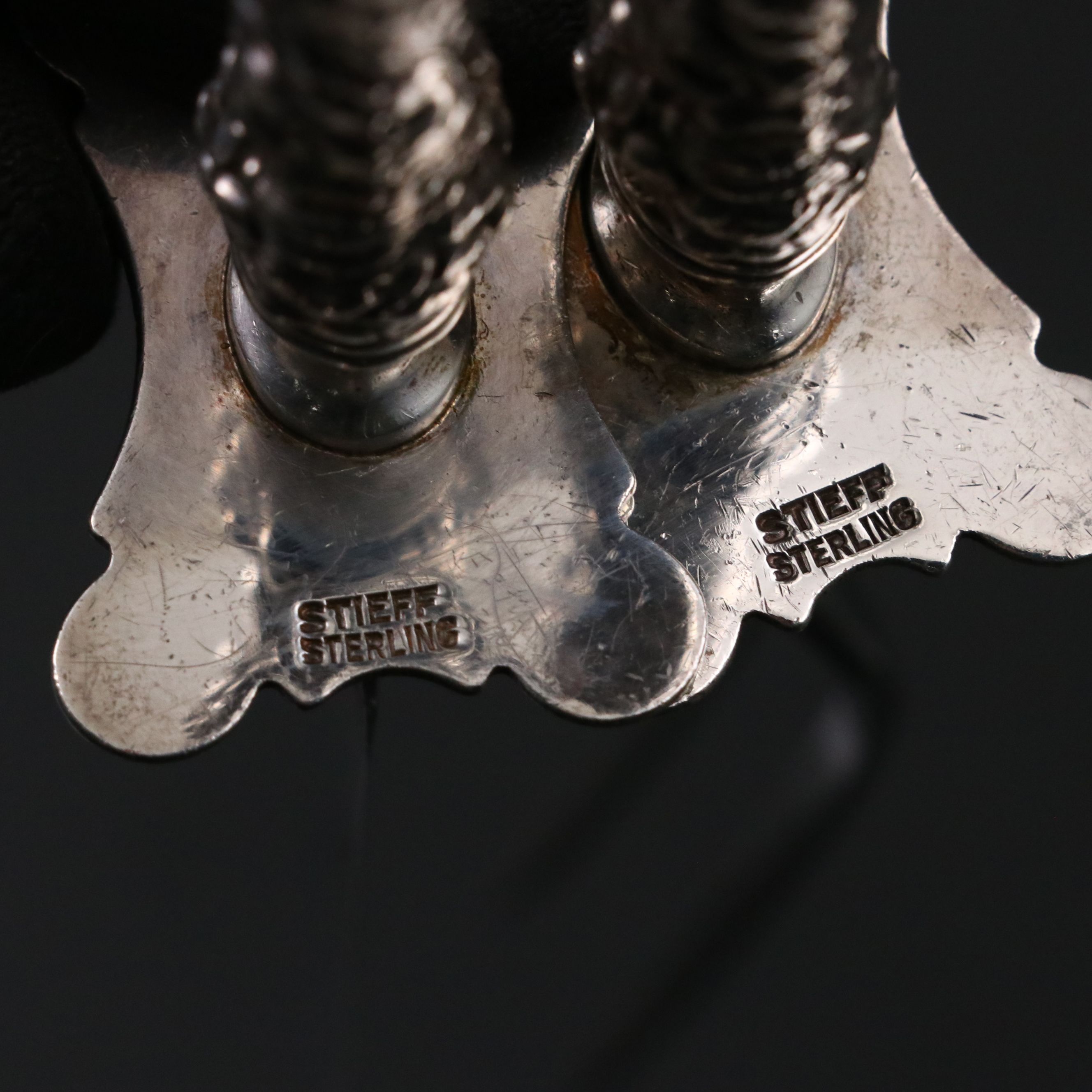 Stieff "Stieff Rose" Sterling Silver Handled Carving Knife and Fork