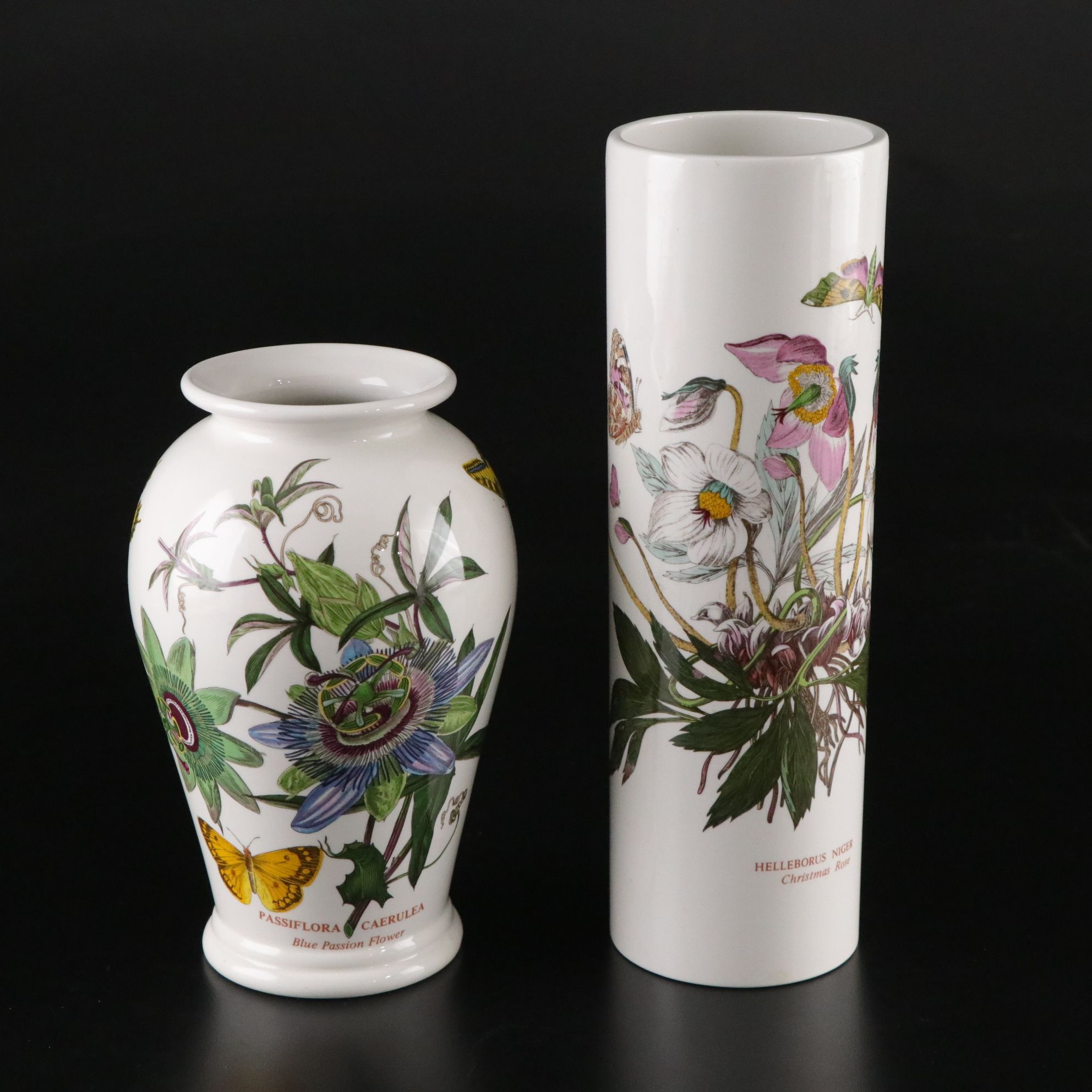 Portmeirion "Botanic Garden" Ceramic Vases and Round Trinket Box