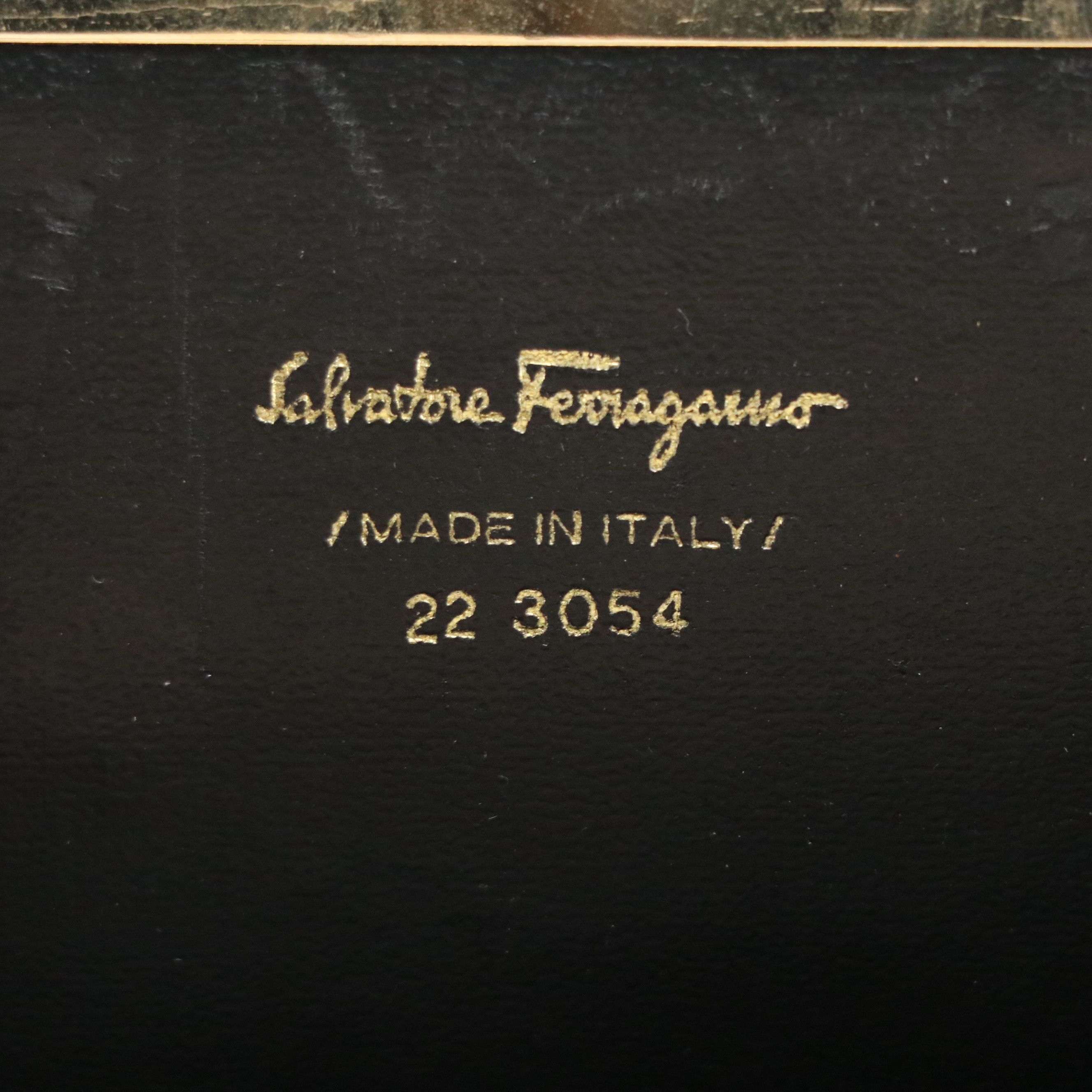 Salvatore Ferragamo Mini Vara Chain Lizard Embossed Leather Kisslock Crossbody