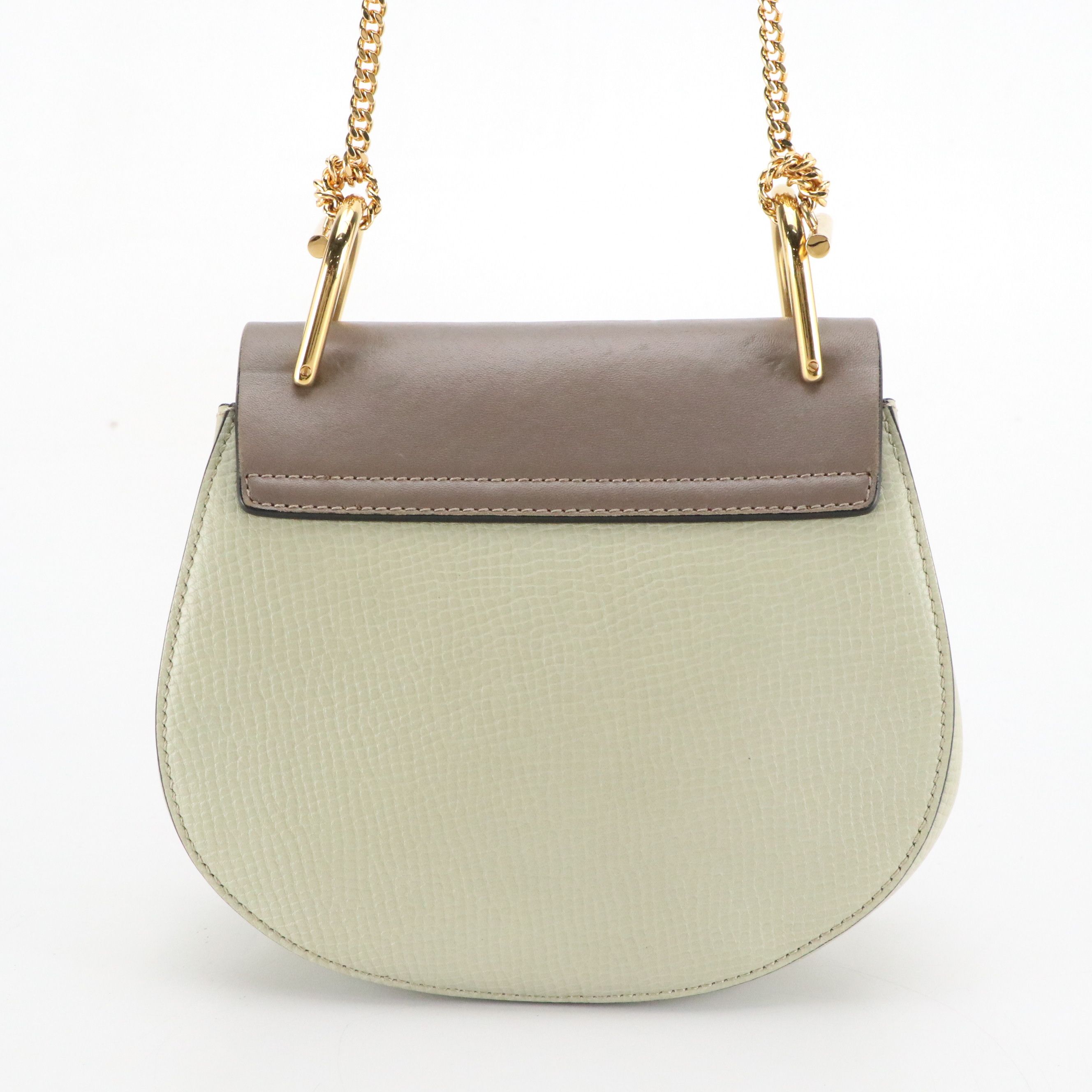 Chloé Small Drew Bag in Bicolor Leather with Chain-Link Strap