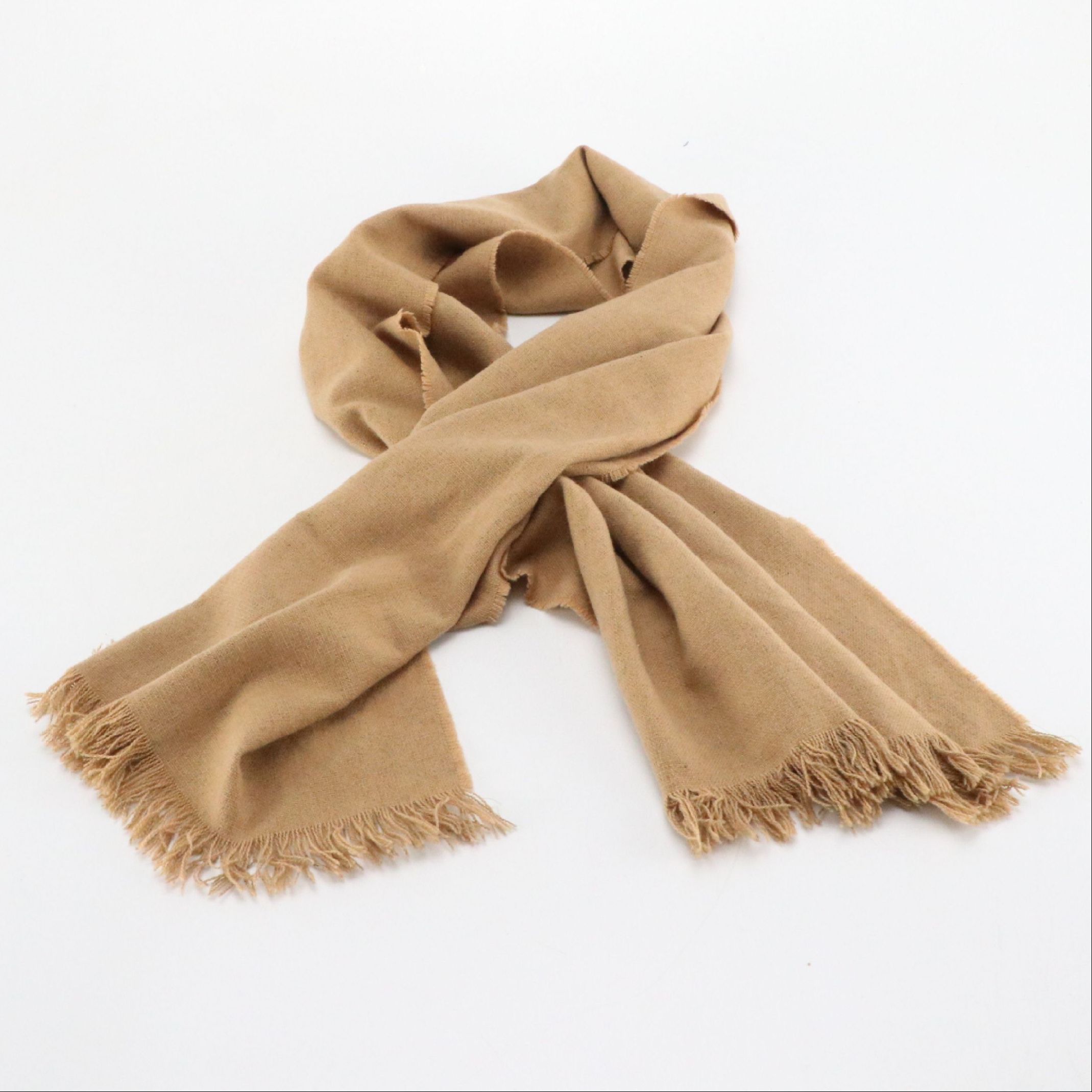 Prada Beige Cashmere Fringe Scarf