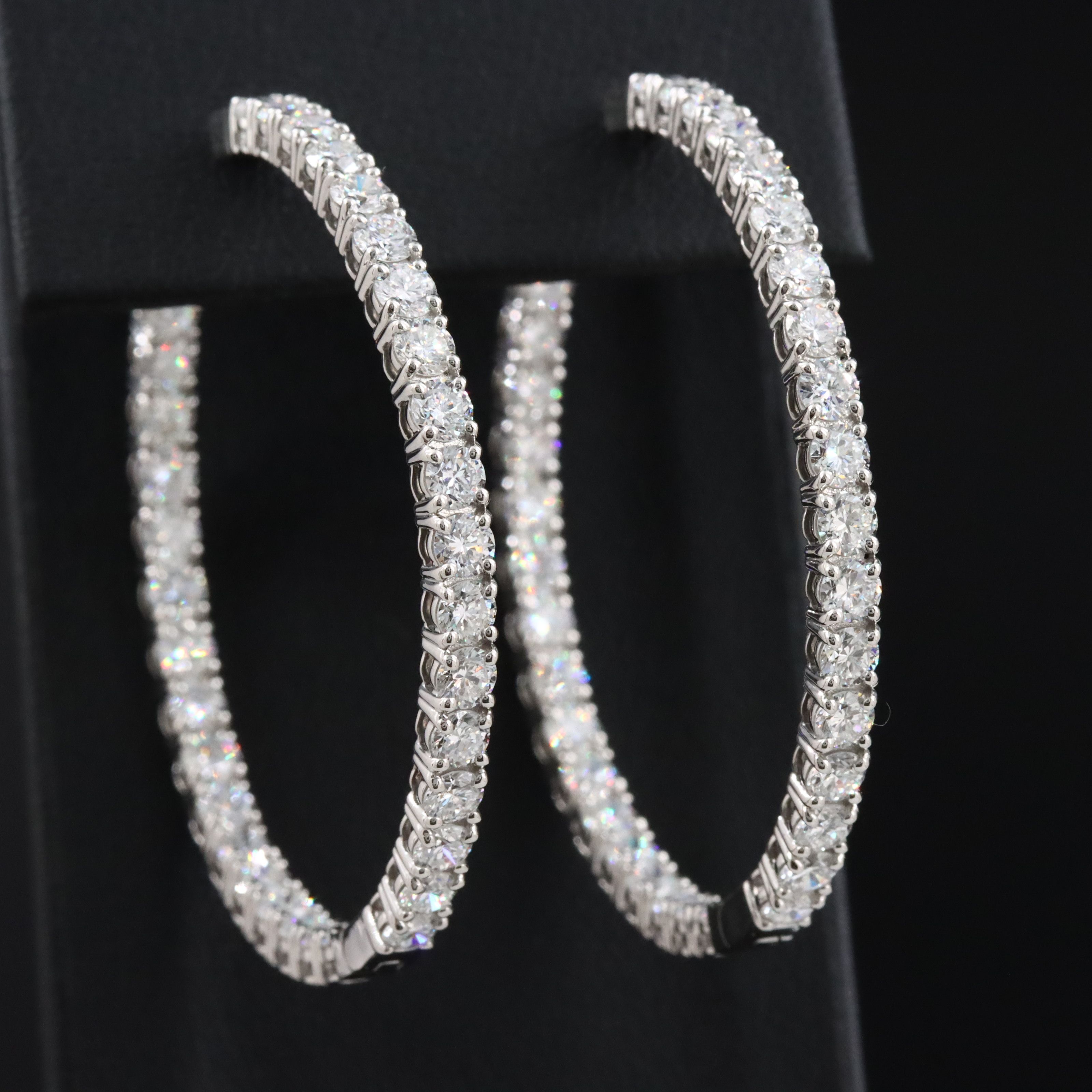 Platinum 7.19 CTW Lab Grown Diamond Inside-Out Hoop Earrings