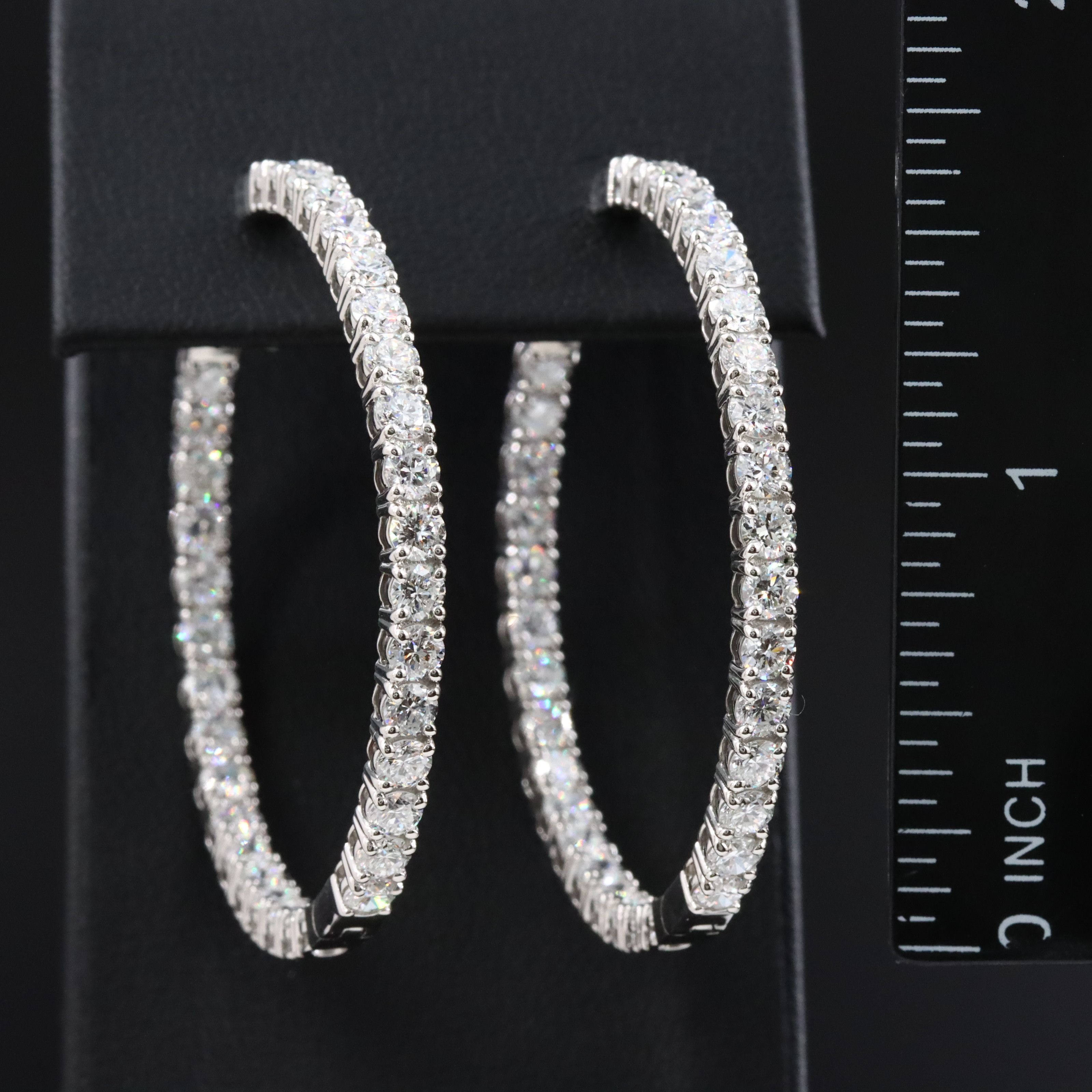 Platinum 7.19 CTW Lab Grown Diamond Inside-Out Hoop Earrings