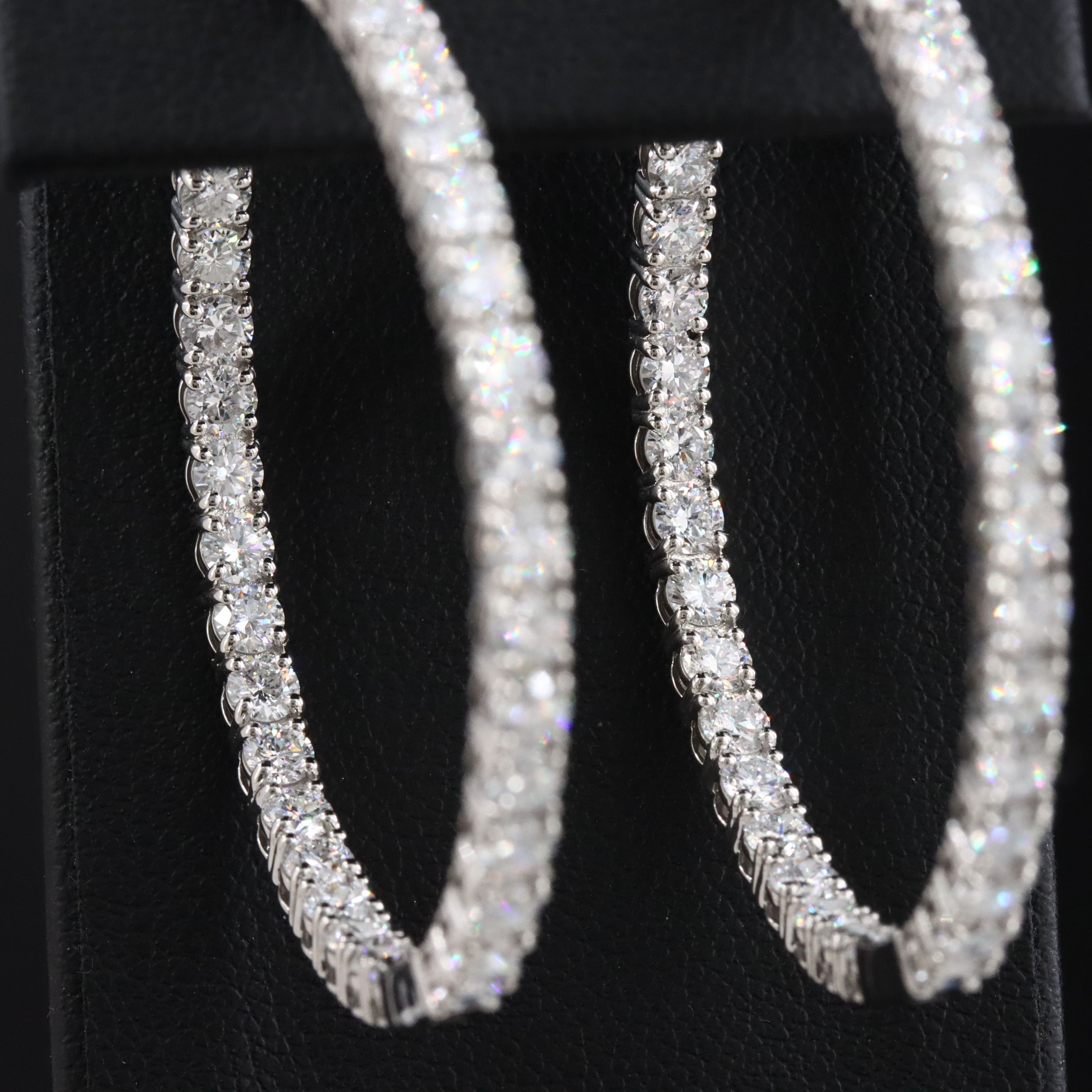 Platinum 7.19 CTW Lab Grown Diamond Inside-Out Hoop Earrings