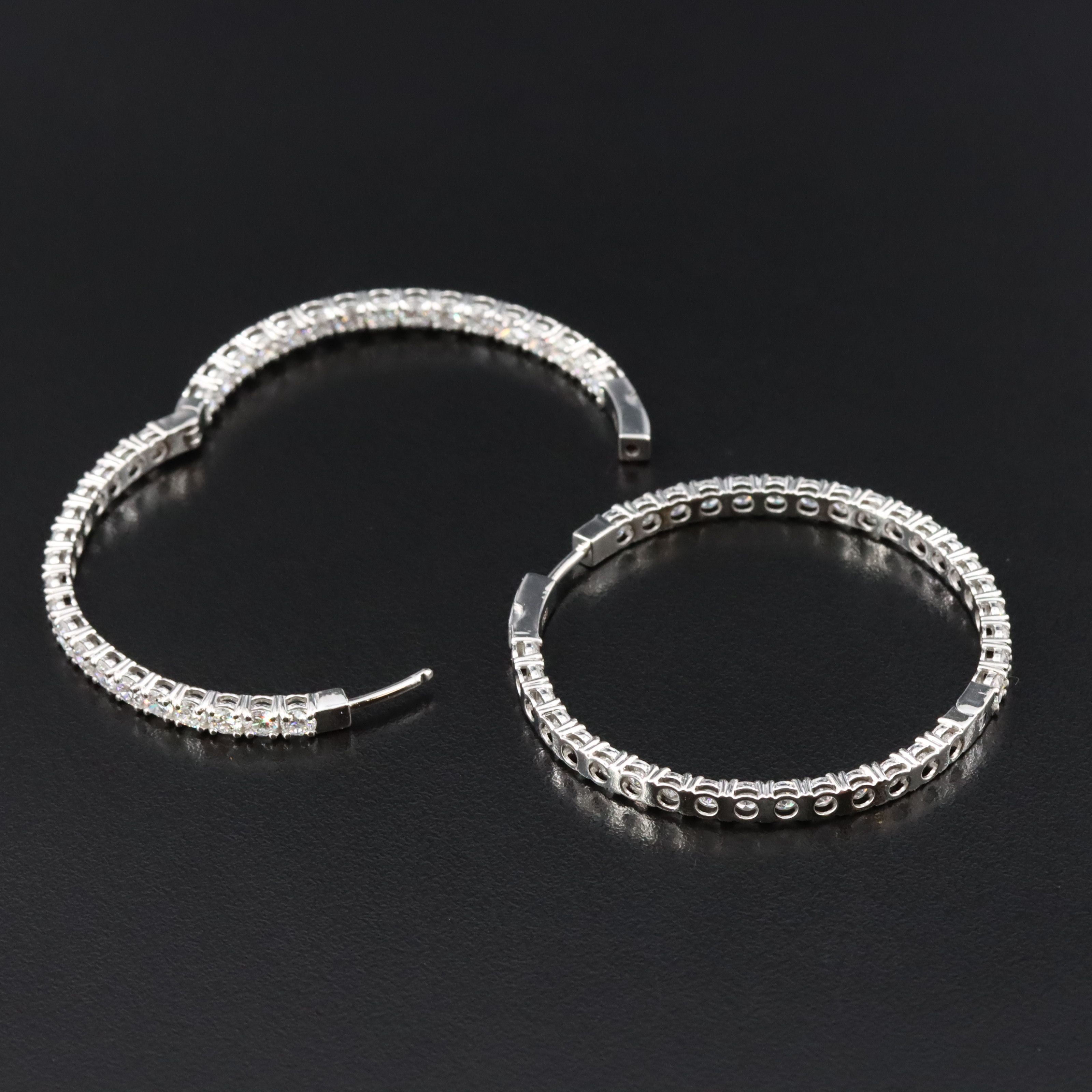 Platinum 7.19 CTW Lab Grown Diamond Inside-Out Hoop Earrings