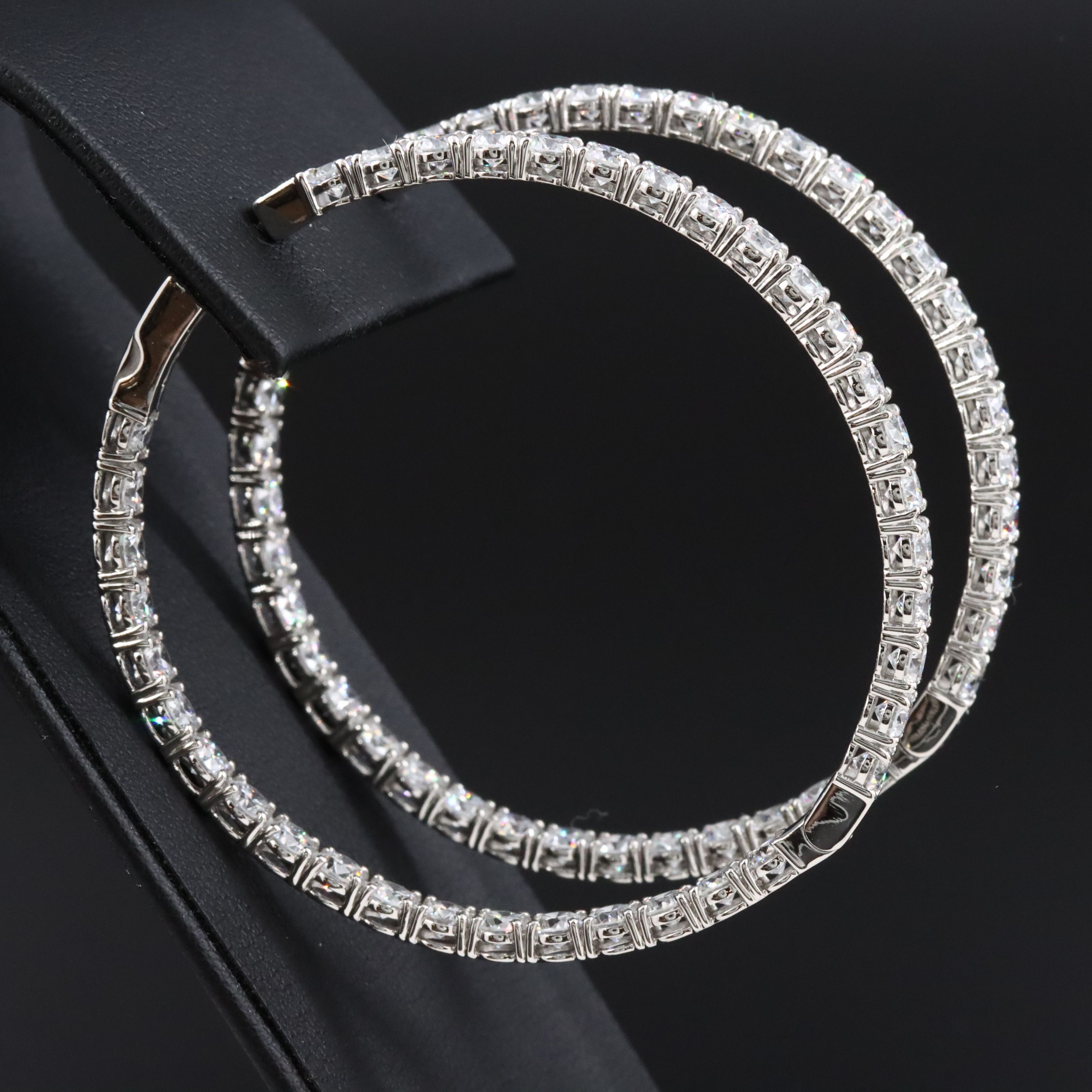 Platinum 12.65 CTW Lab Grown Diamond Inside-Out Hoop Earrings