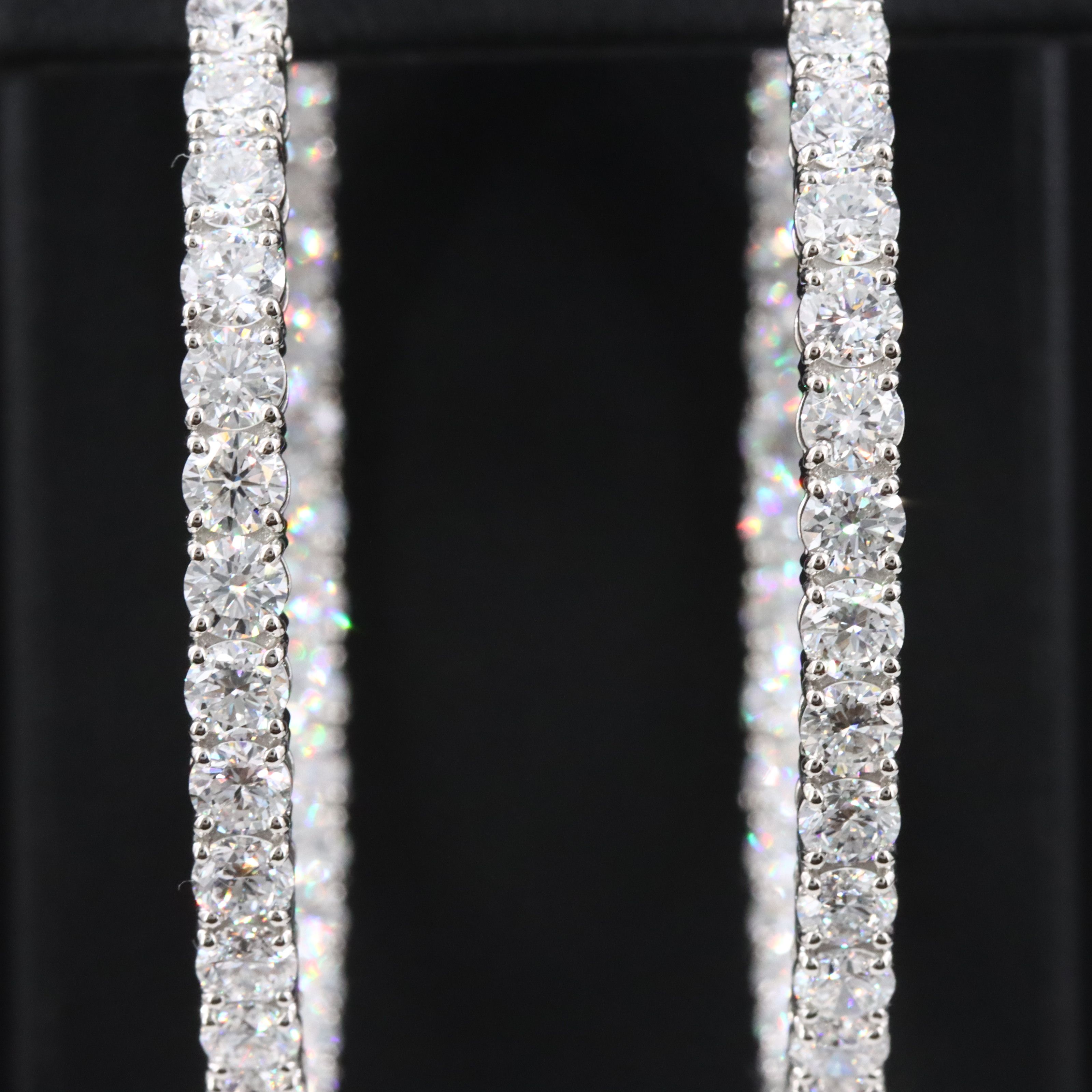 Platinum 12.65 CTW Lab Grown Diamond Inside-Out Hoop Earrings
