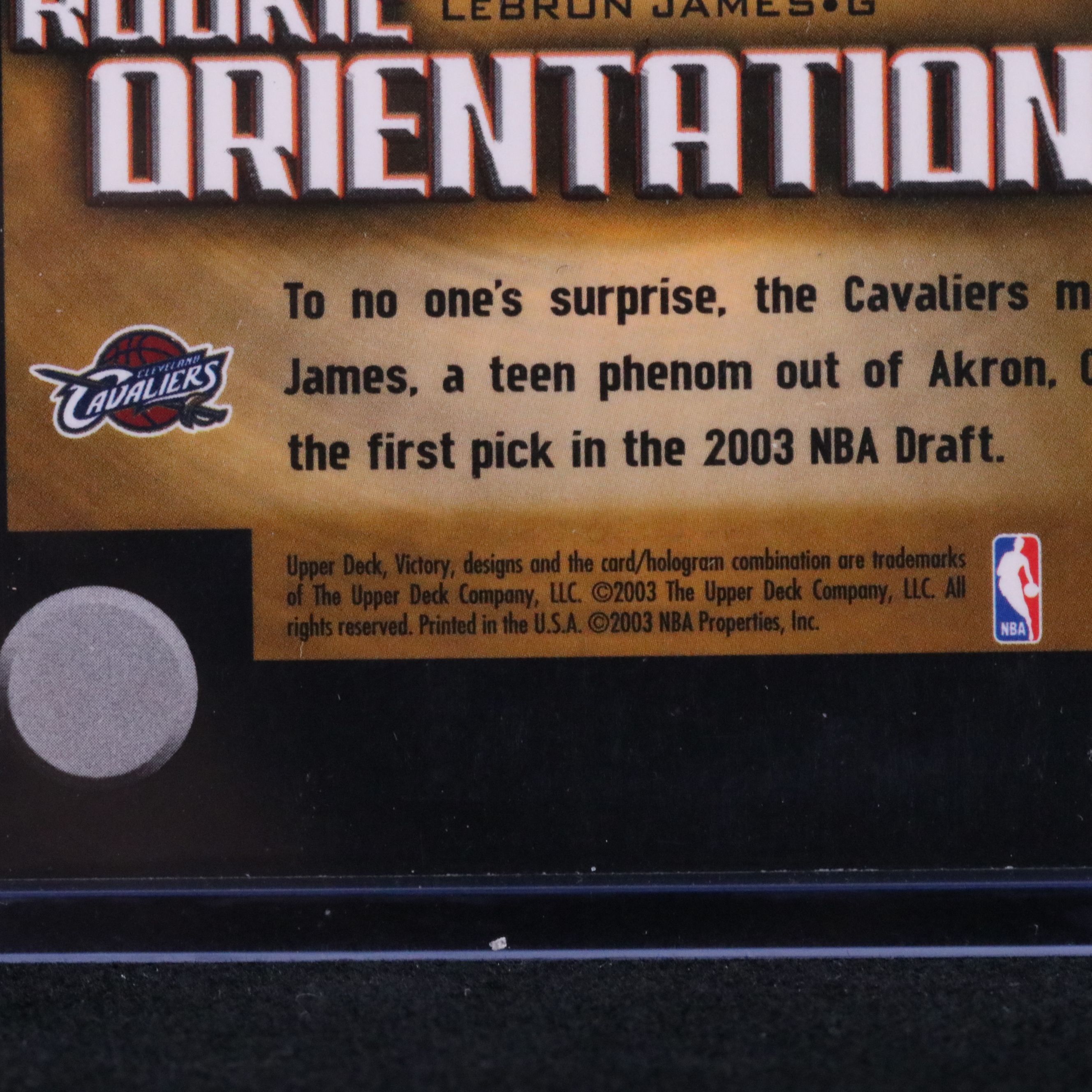 2003 Upper Deck Victory LeBron James Rookie Orientation Basketball Card