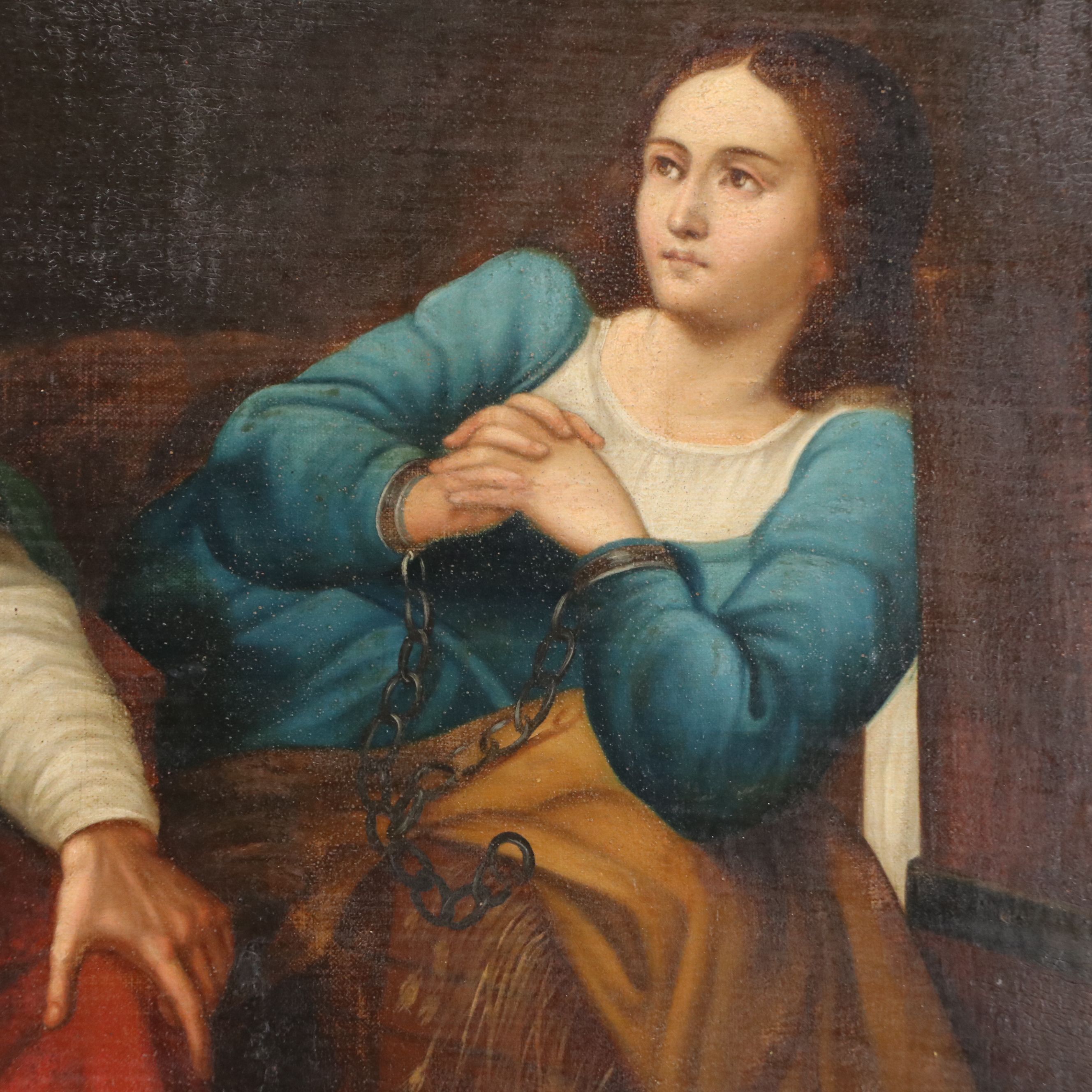 After Paul Delaroche Oil Painting "The Interrogation of Joan of Arc," 19th C.