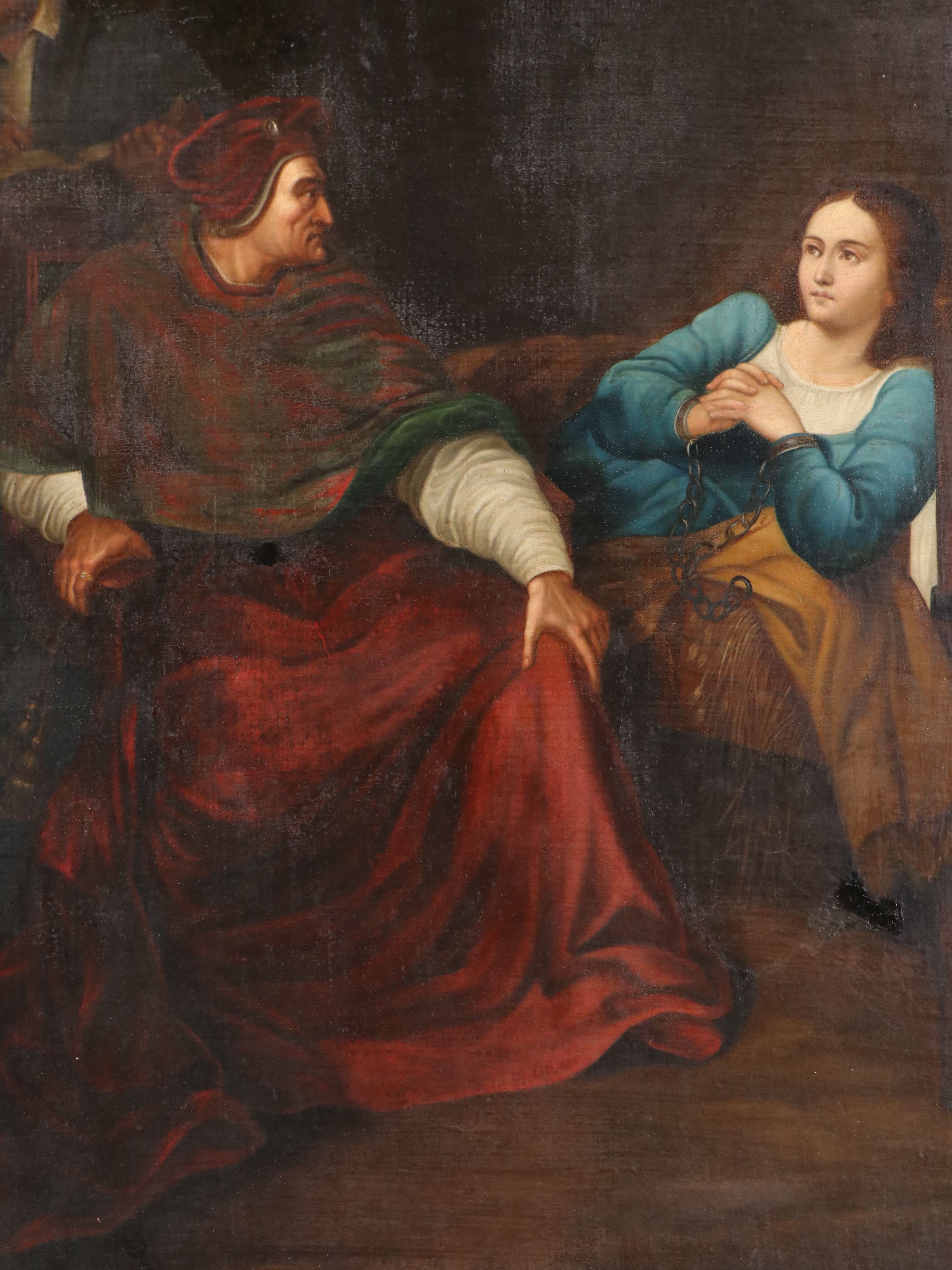 After Paul Delaroche Oil Painting "The Interrogation of Joan of Arc," 19th C.