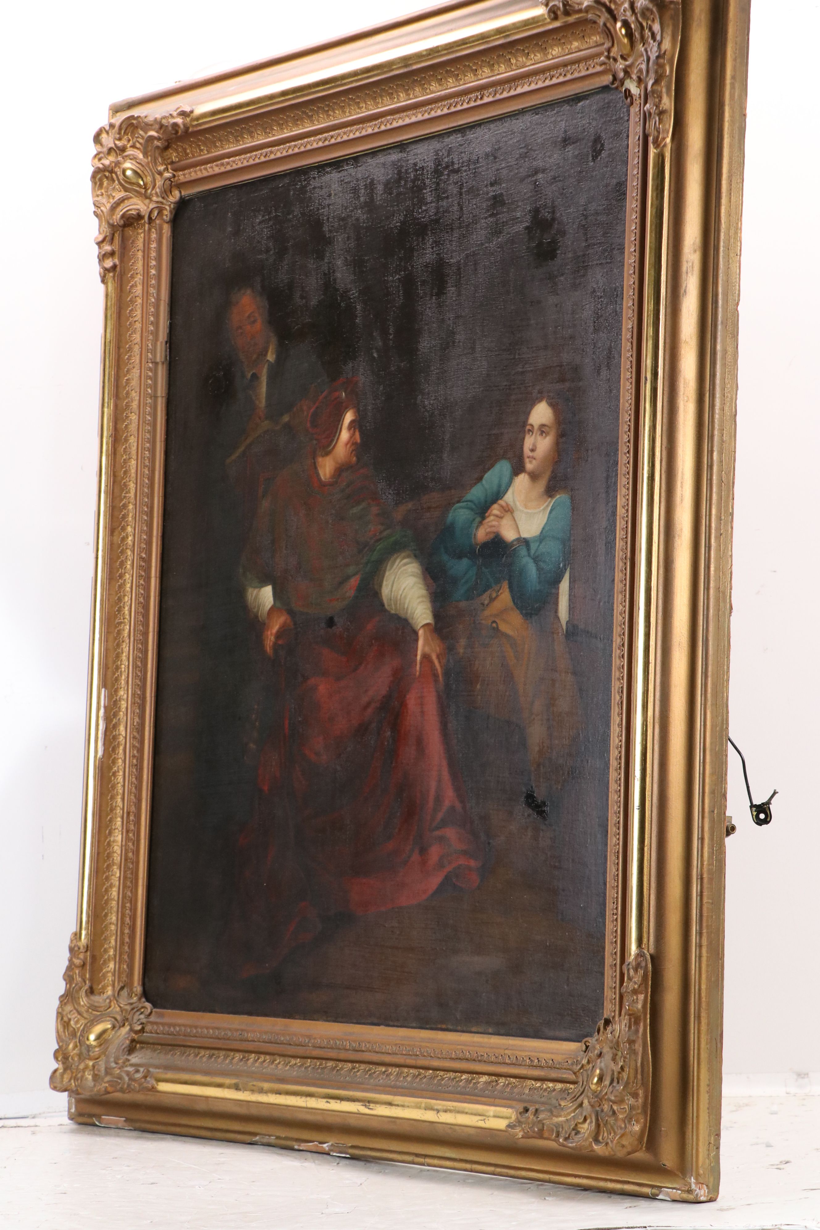 After Paul Delaroche Oil Painting "The Interrogation of Joan of Arc," 19th C.