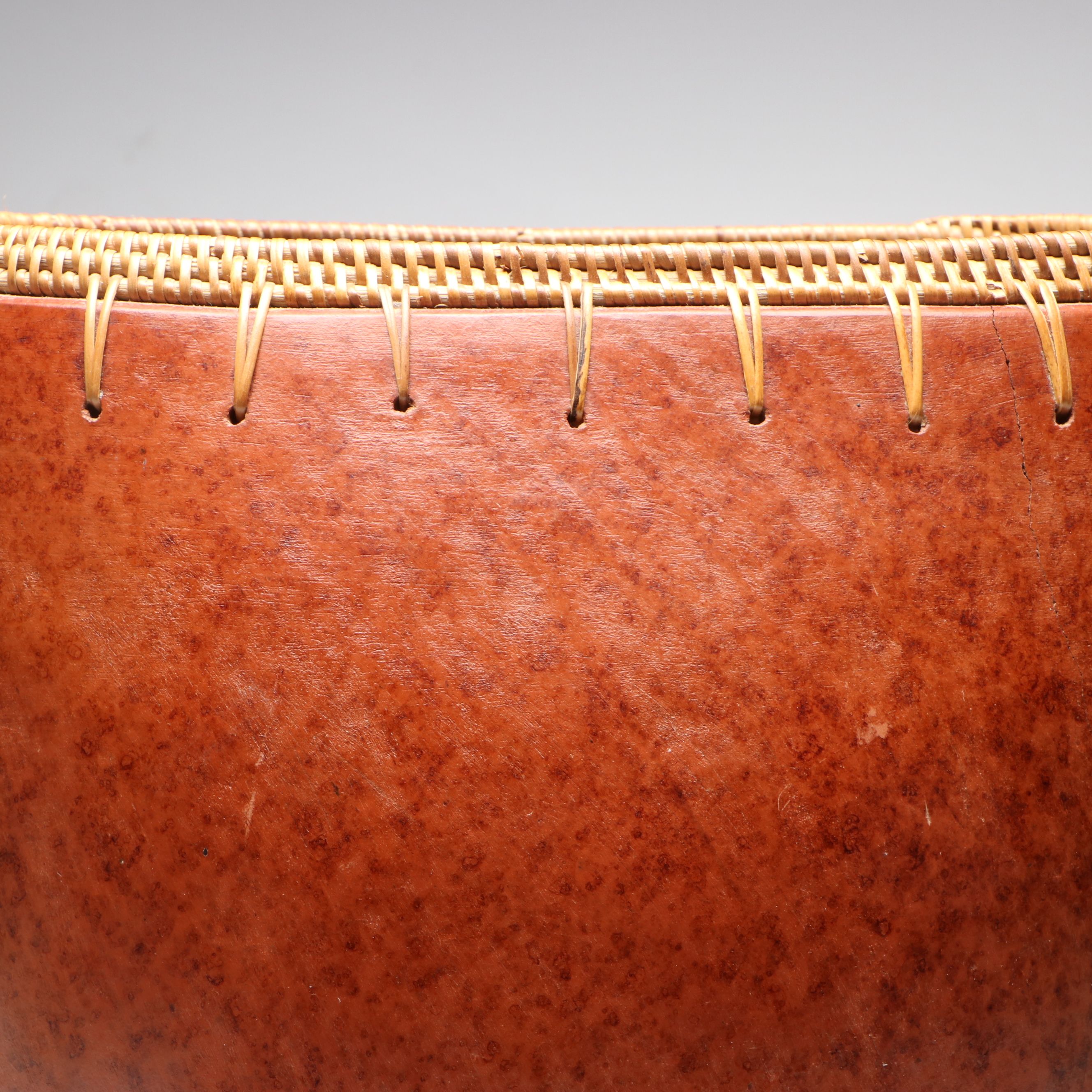 Bohemian Woven Rattan Edge Ceramic Vase