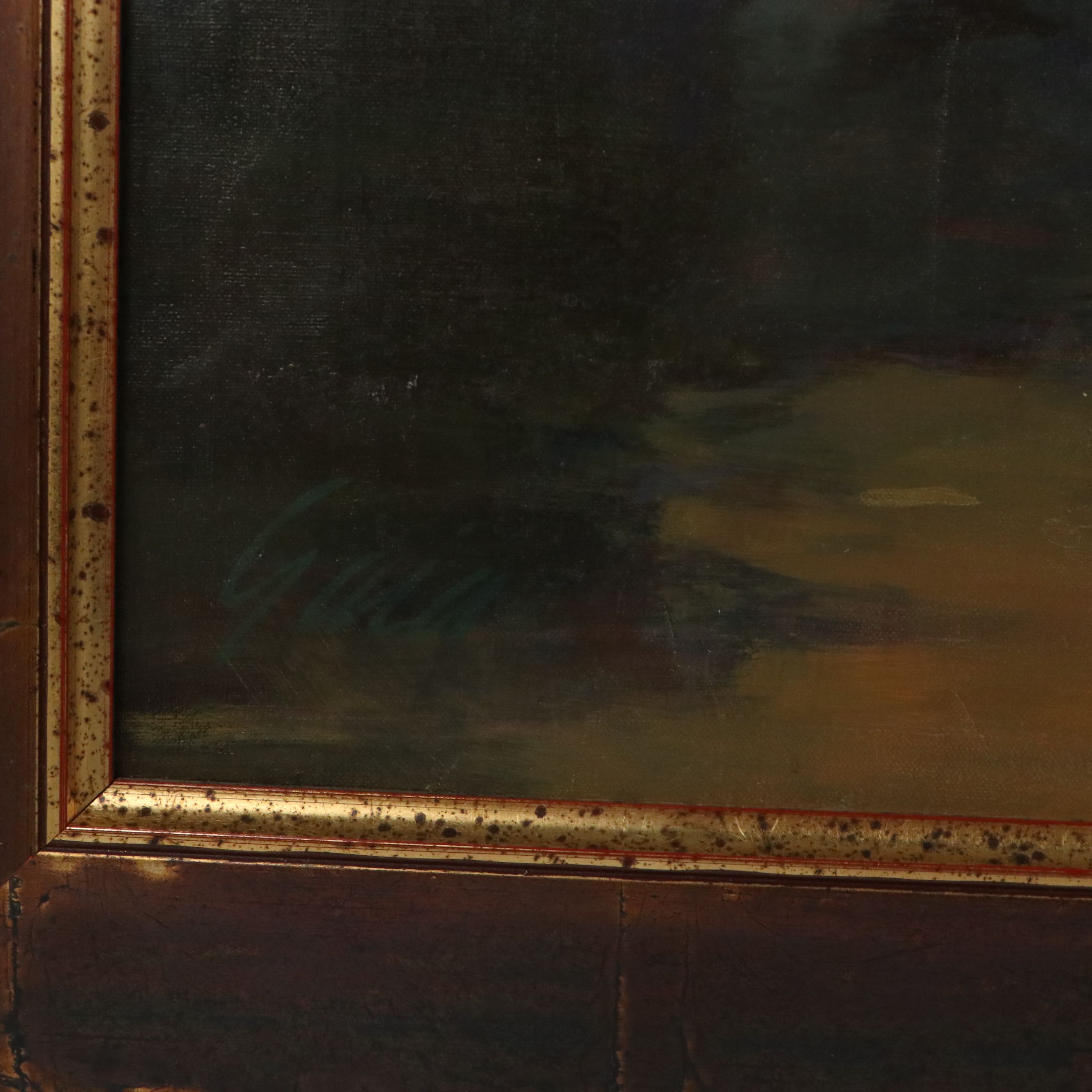 Large-Scale Oil Painting of Venetian Canal Scene, 21st Century