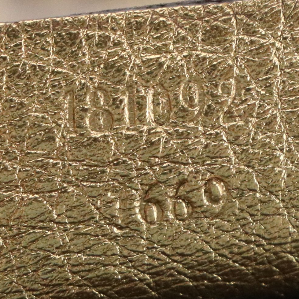 Gucci Gold Metallic GG Coated Canvas and Leather Shoulder Bag with Web Strap