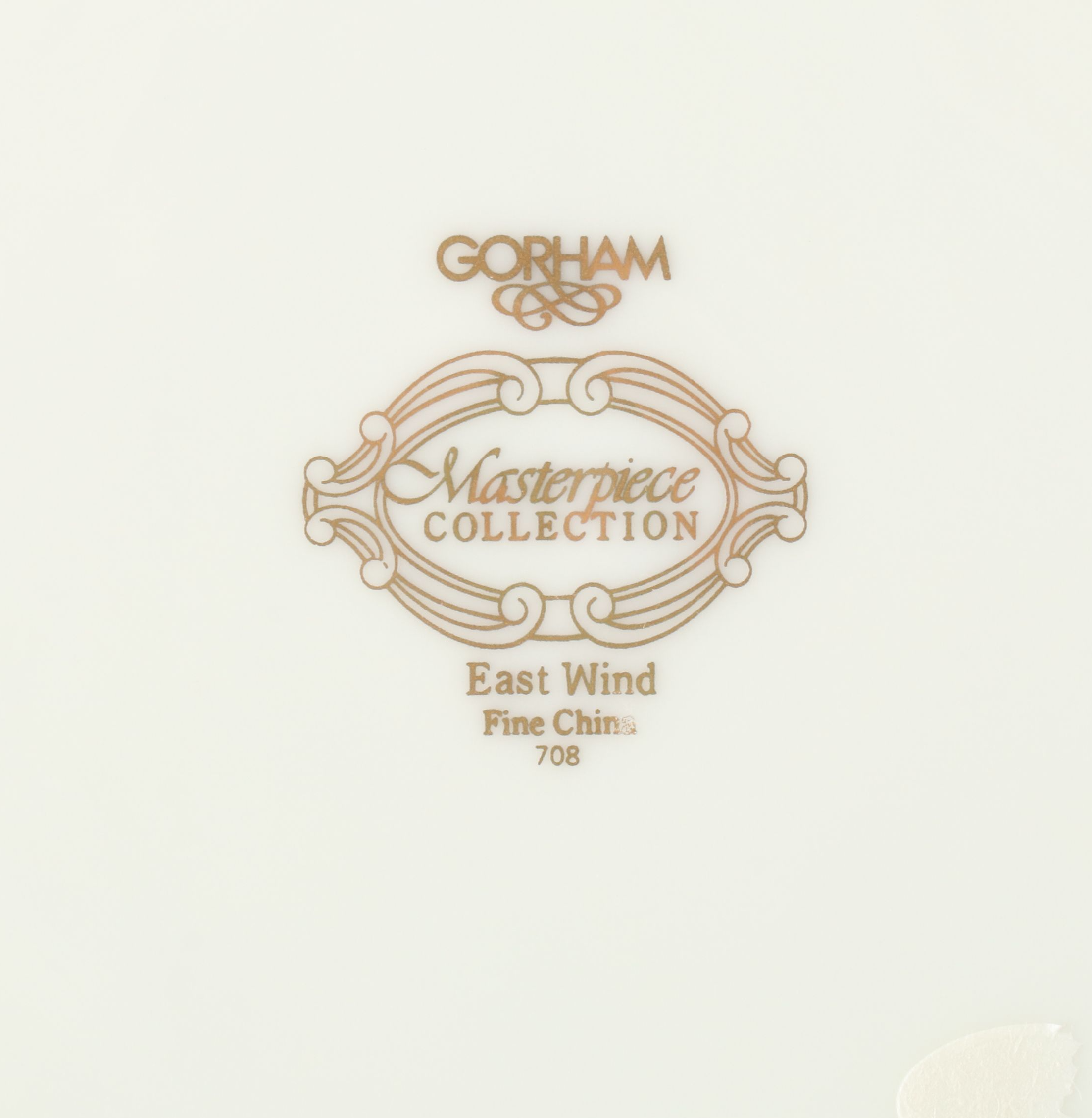 Gorham "East Wind" Gold Trim Porcelain Dinnerware and Serving Pieces, 1992-1994