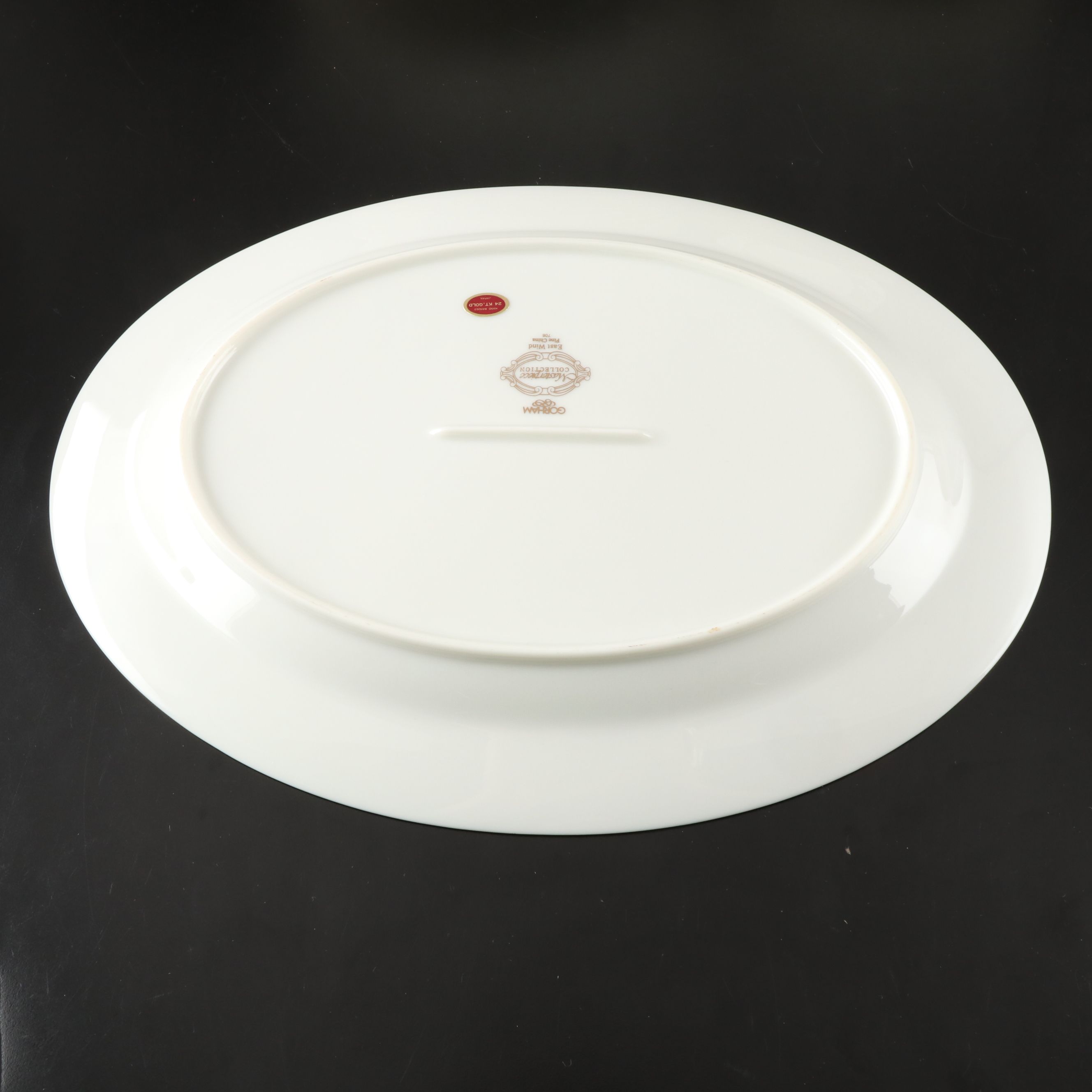 Gorham "East Wind" Gold Trim Porcelain Dinnerware and Serving Pieces, 1992-1994