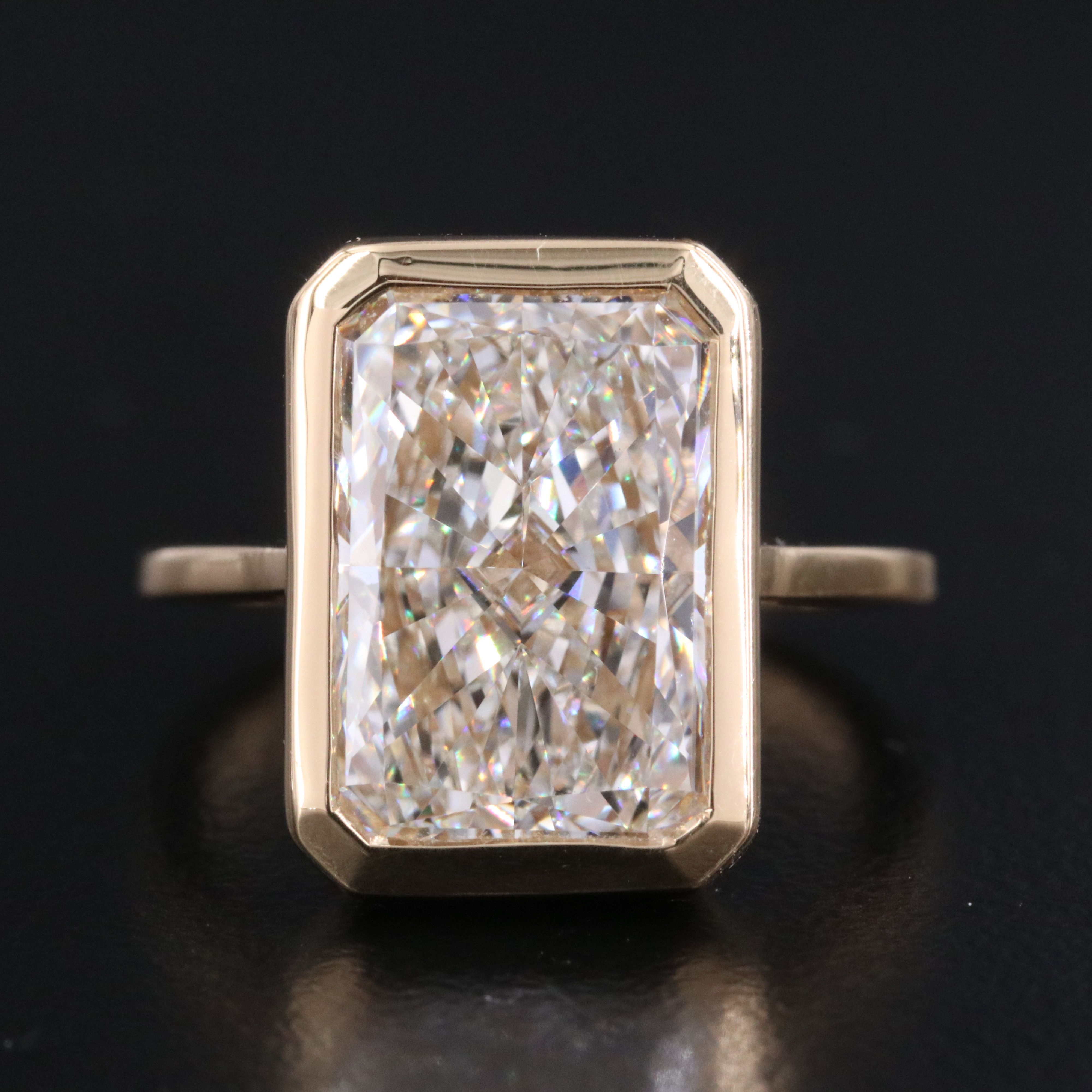 18K 7.03 CT Lab Grown Diamond Solitaire Ring with IGI Report