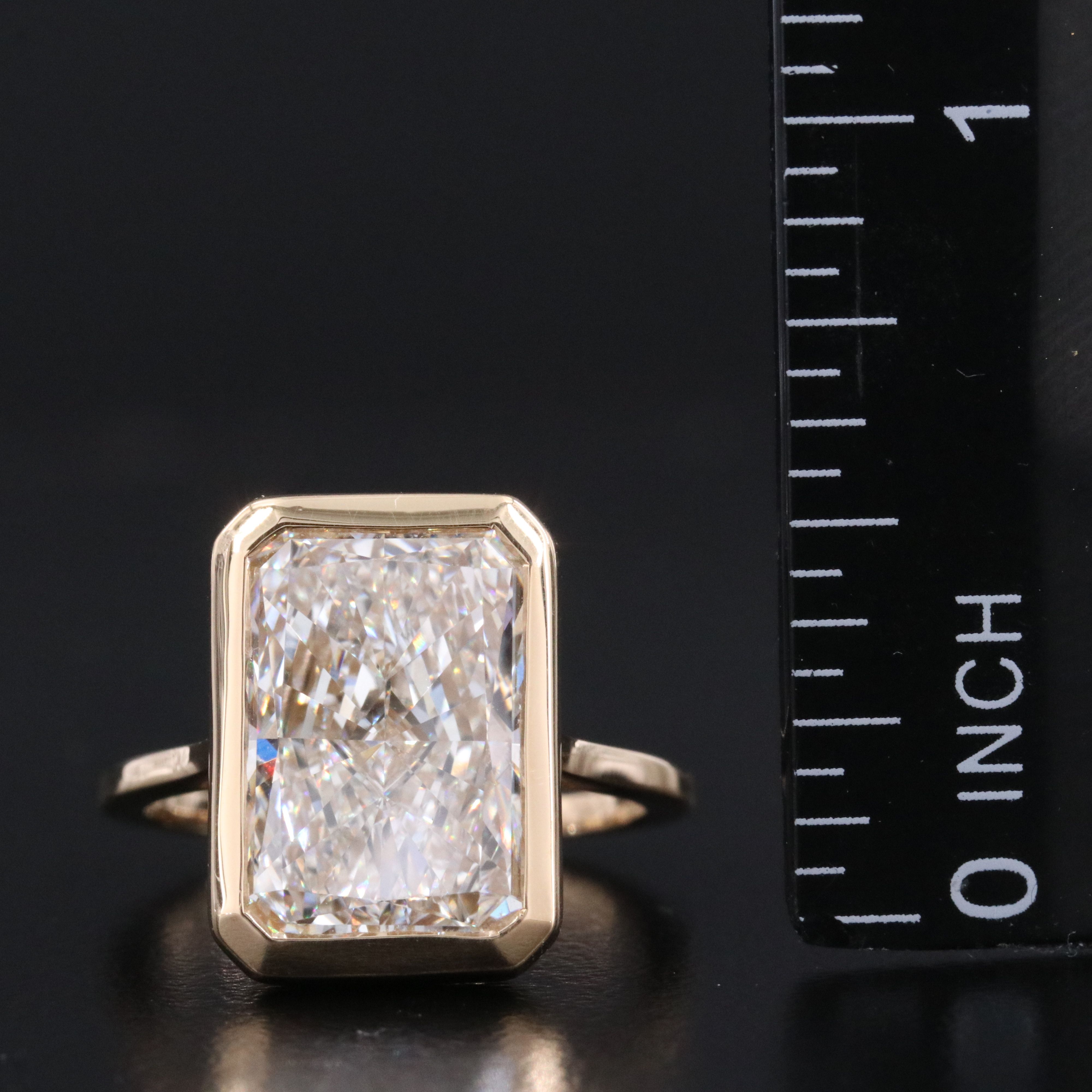 18K 7.03 CT Lab Grown Diamond Solitaire Ring with IGI Report