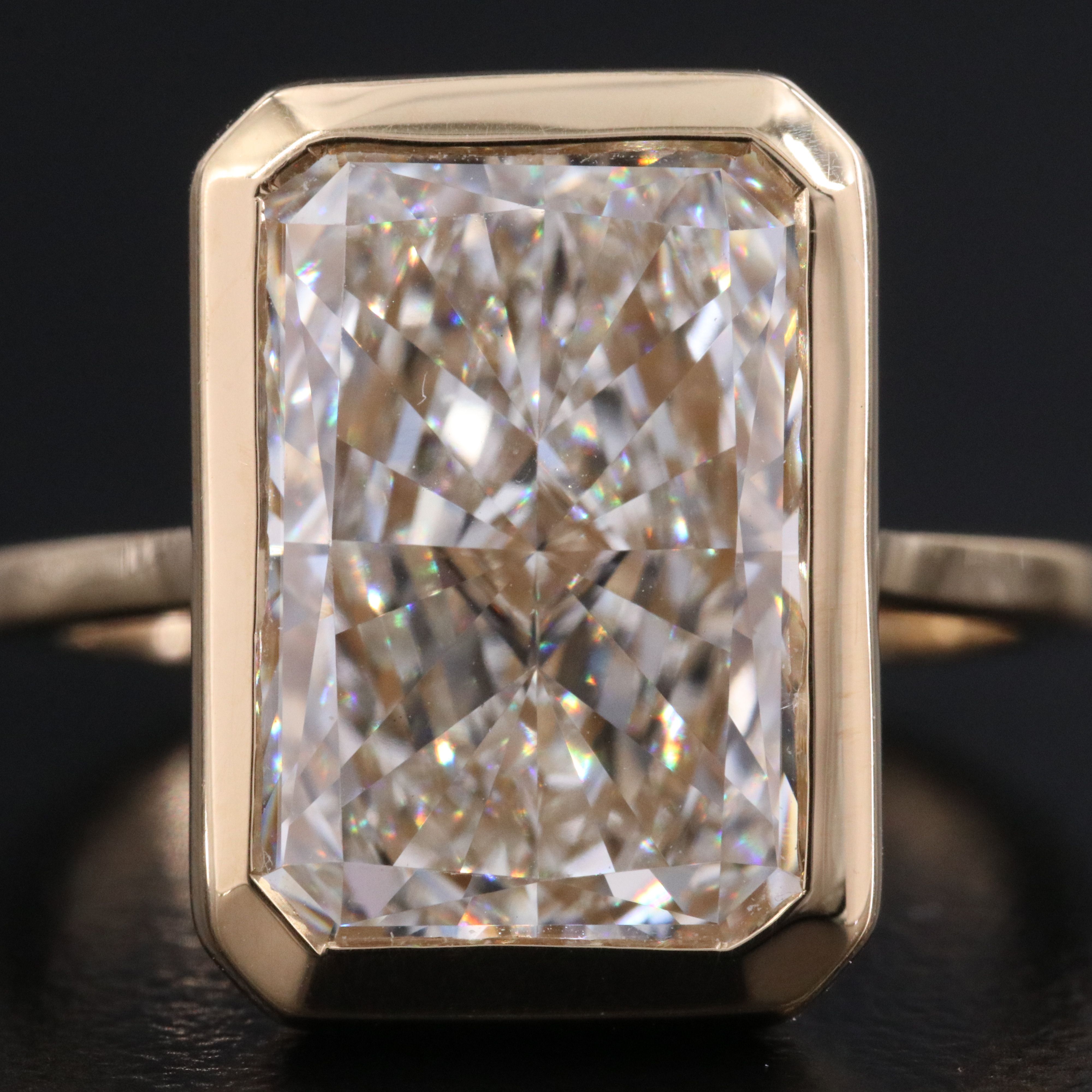 18K 7.03 CT Lab Grown Diamond Solitaire Ring with IGI Report