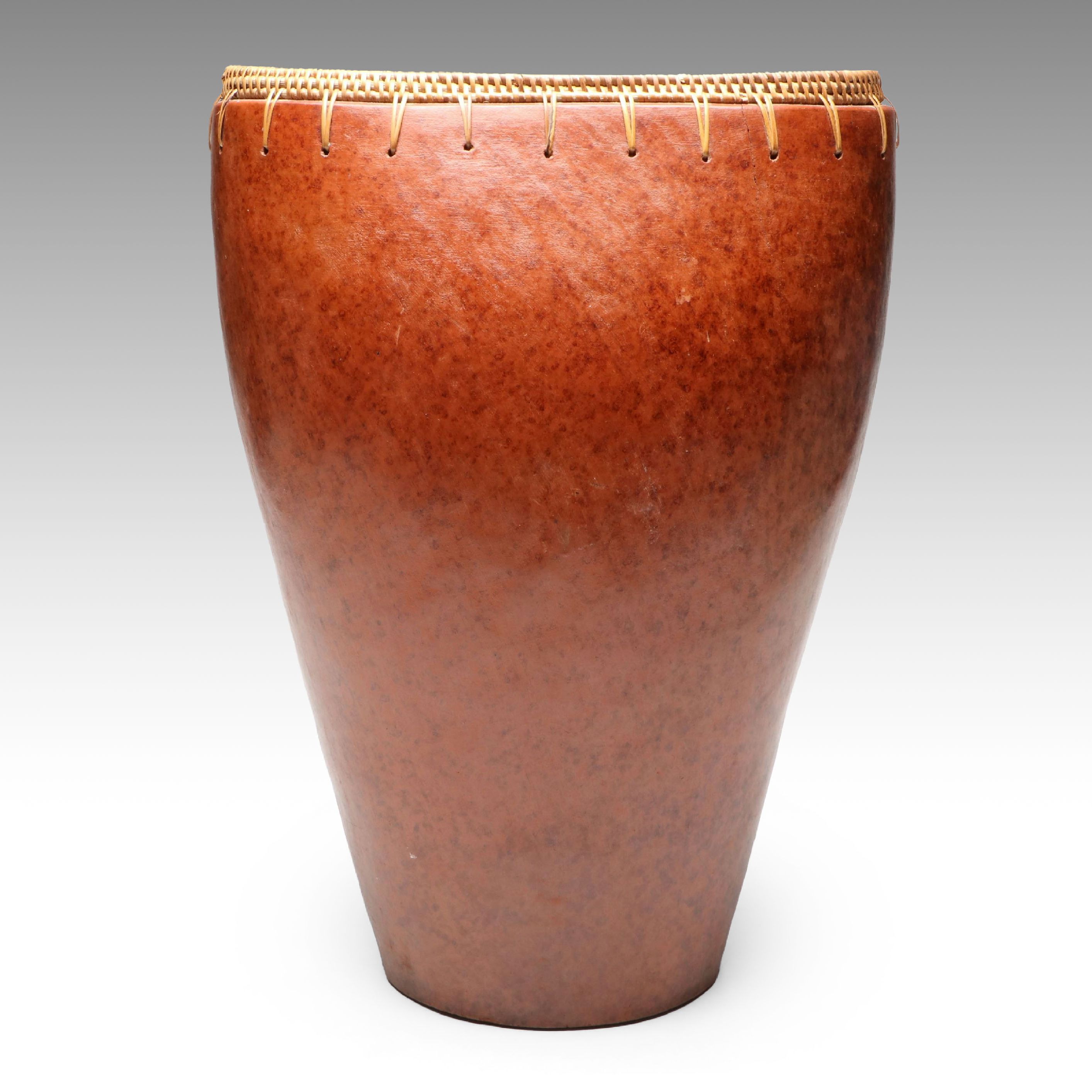 Bohemian Woven Rattan Edge Ceramic Vase