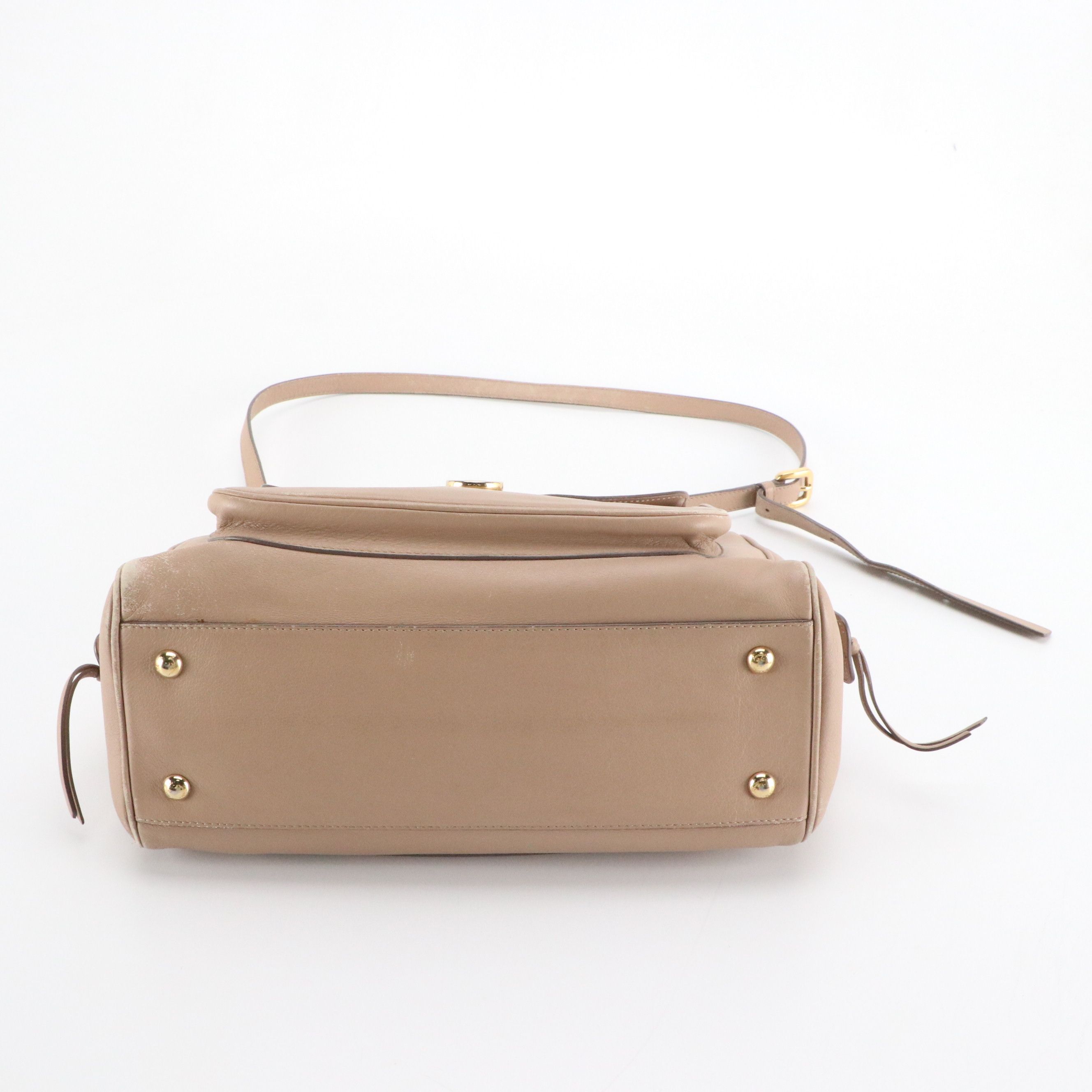 Salvatore Ferragamo Leather Two-Way Bag with Gancini Clasp Hardware