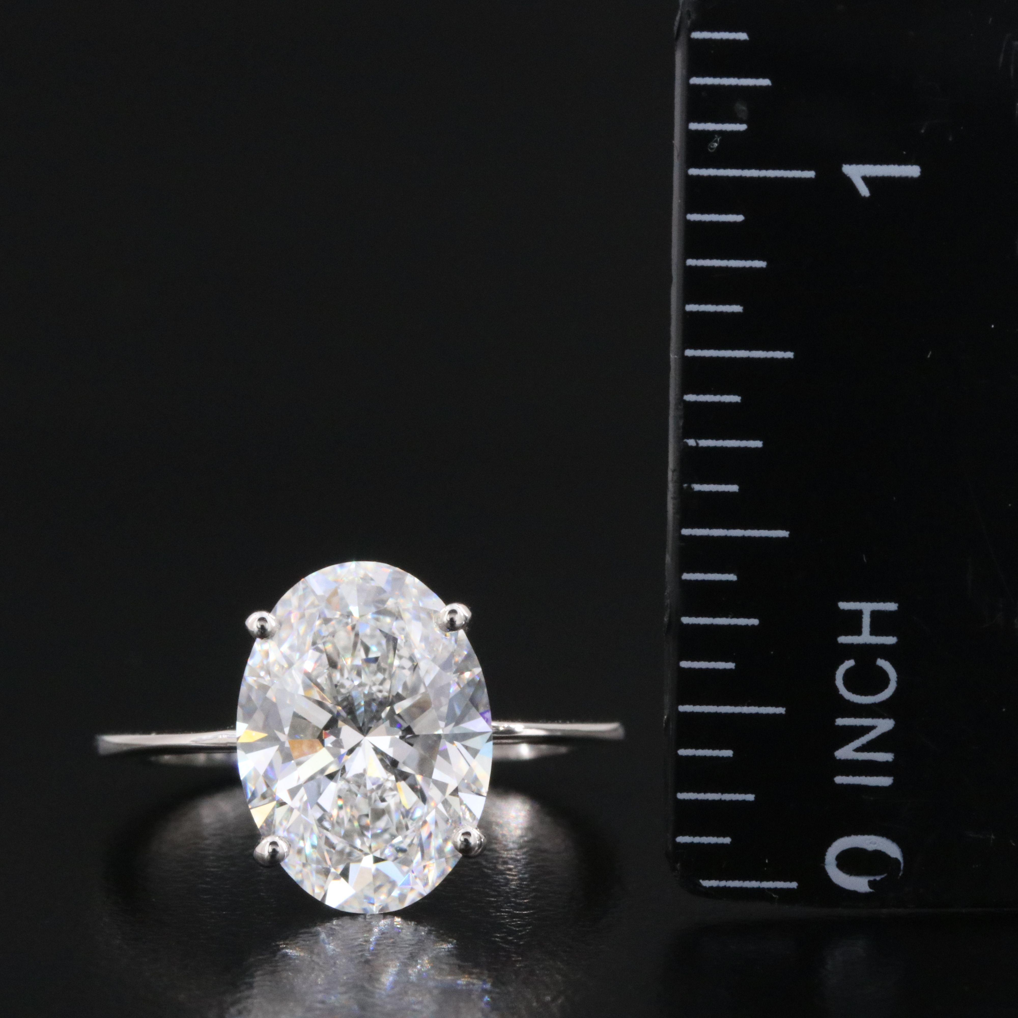 Platinum 4.10 CT Lab Grown Diamond Solitaire Ring with IGI Report