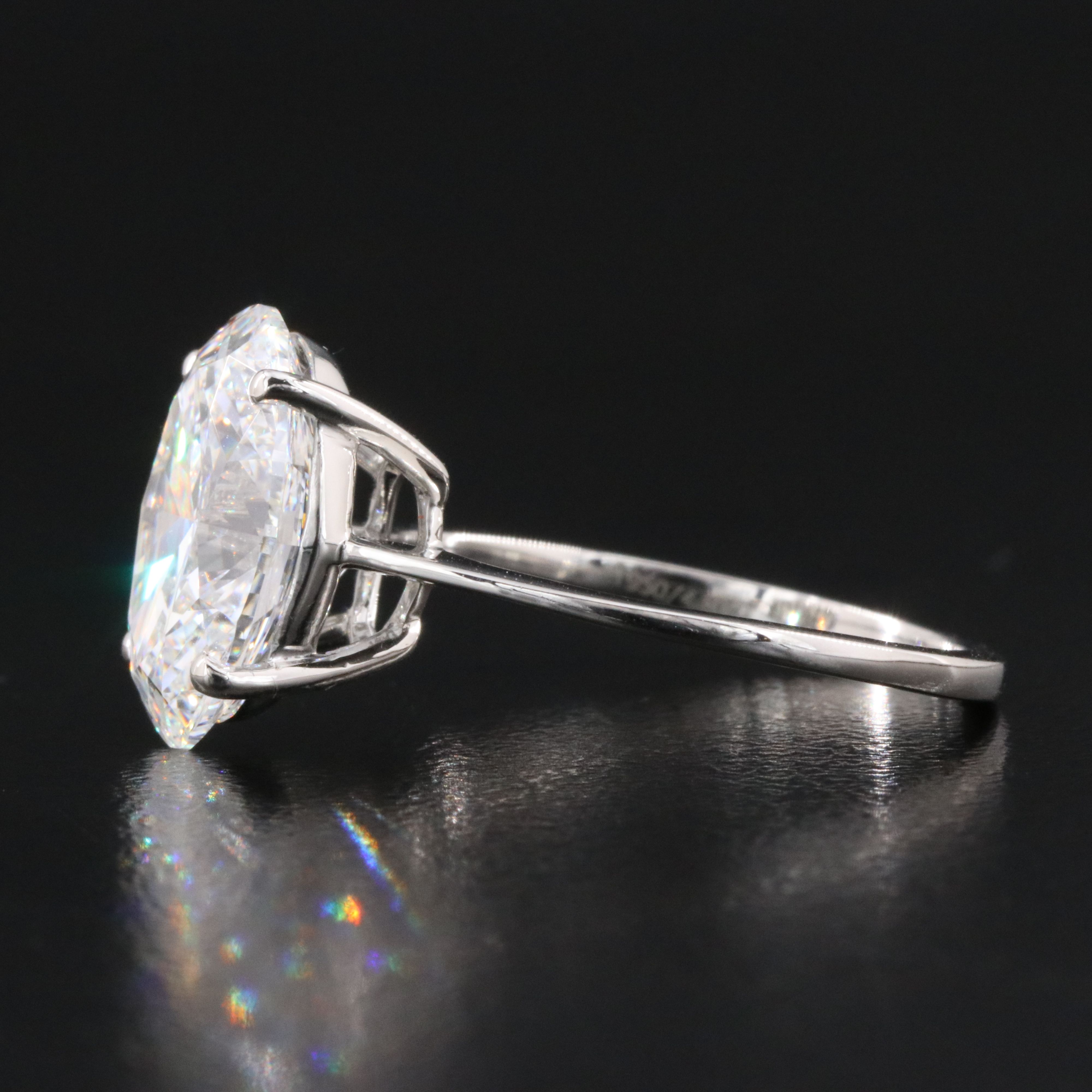 Platinum 4.10 CT Lab Grown Diamond Solitaire Ring with IGI Report