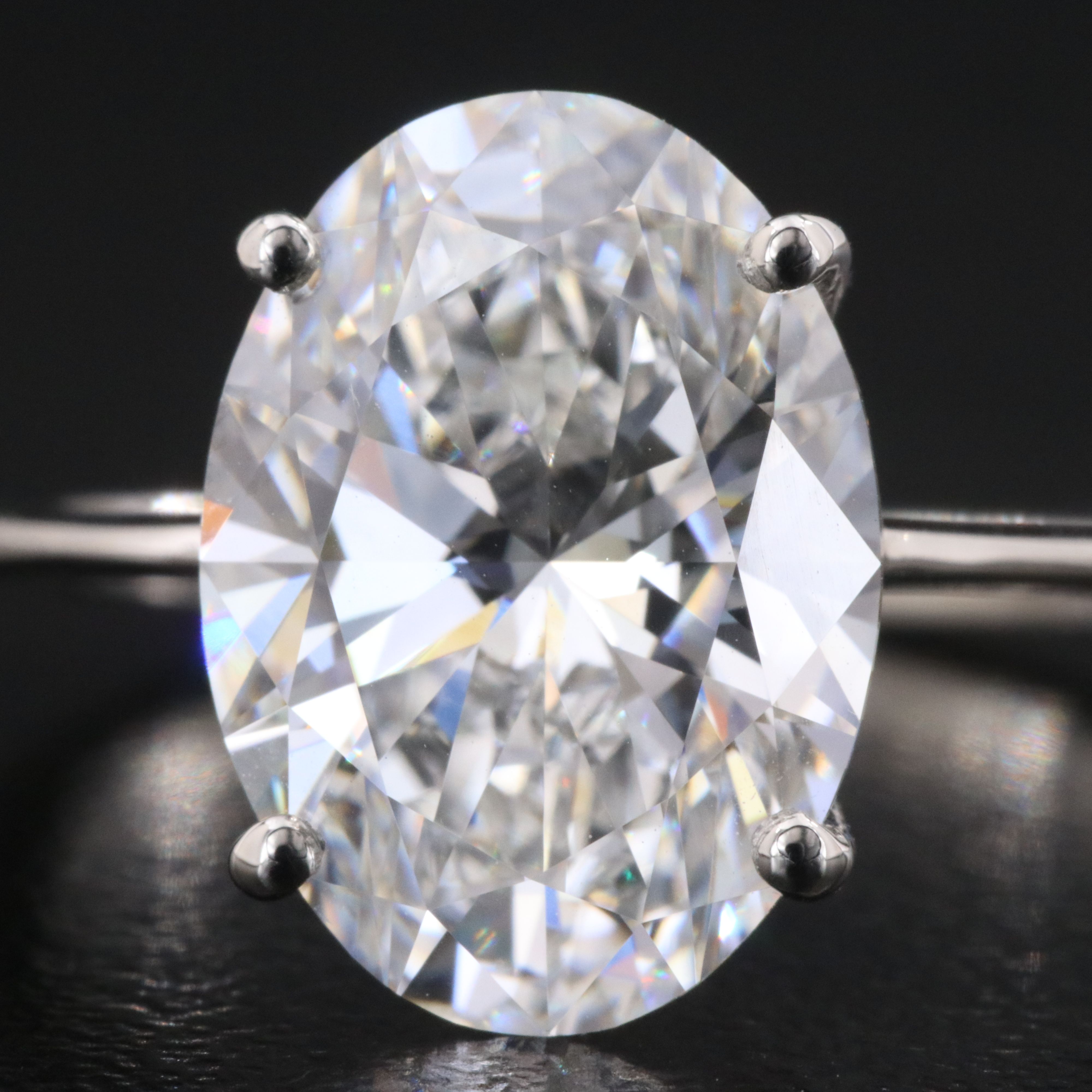 Platinum 4.10 CT Lab Grown Diamond Solitaire Ring with IGI Report