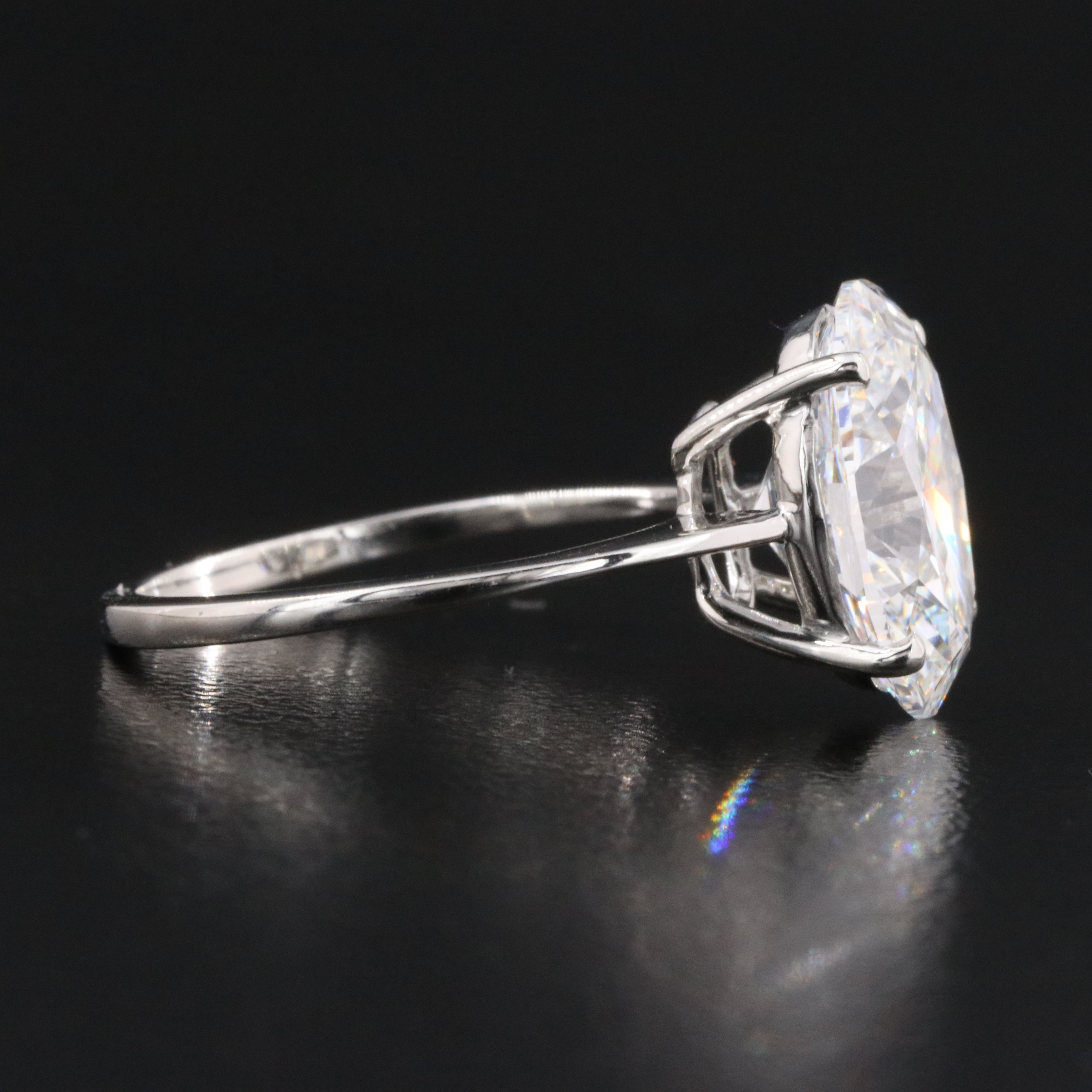 Platinum 4.10 CT Lab Grown Diamond Solitaire Ring with IGI Report