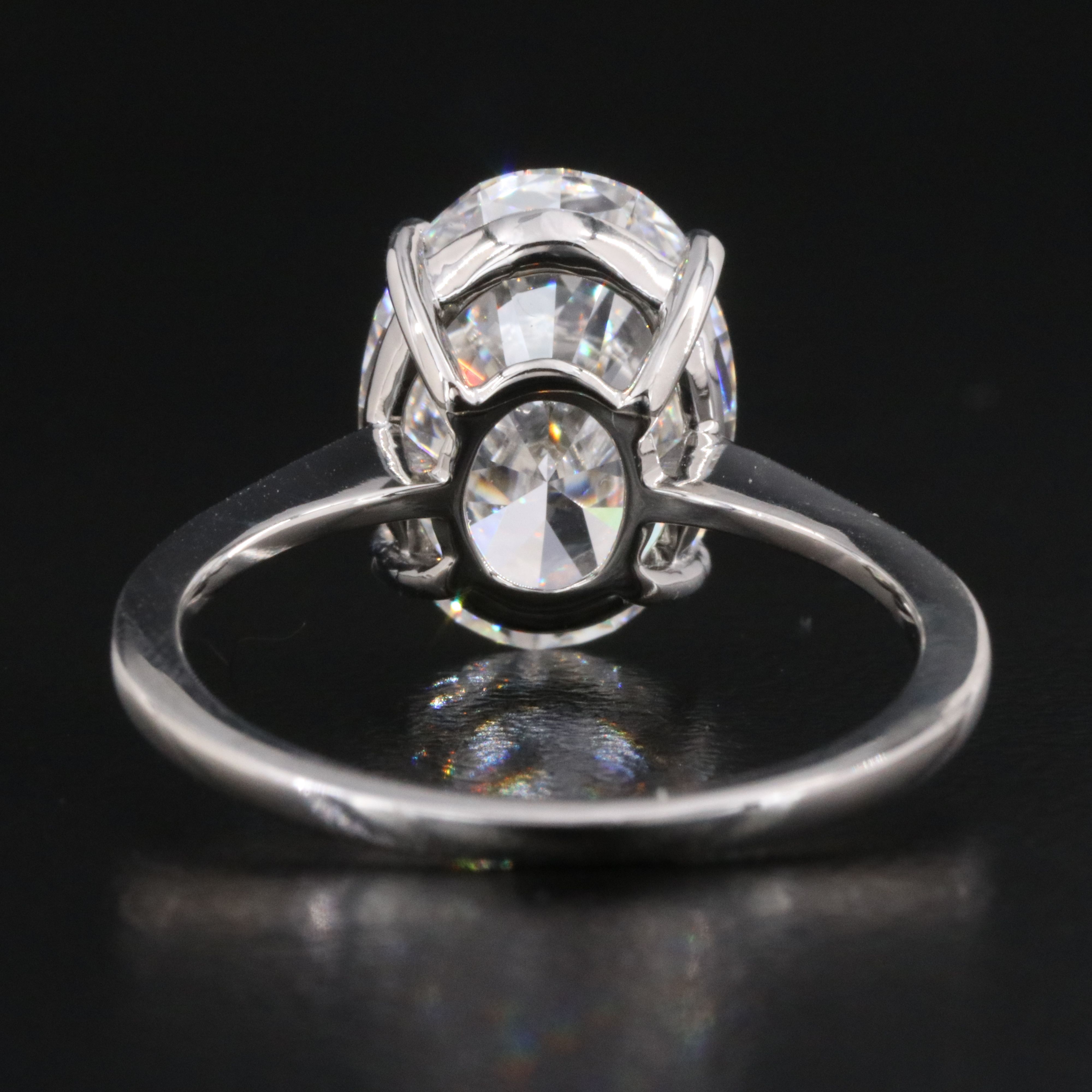 Platinum 4.10 CT Lab Grown Diamond Solitaire Ring with IGI Report