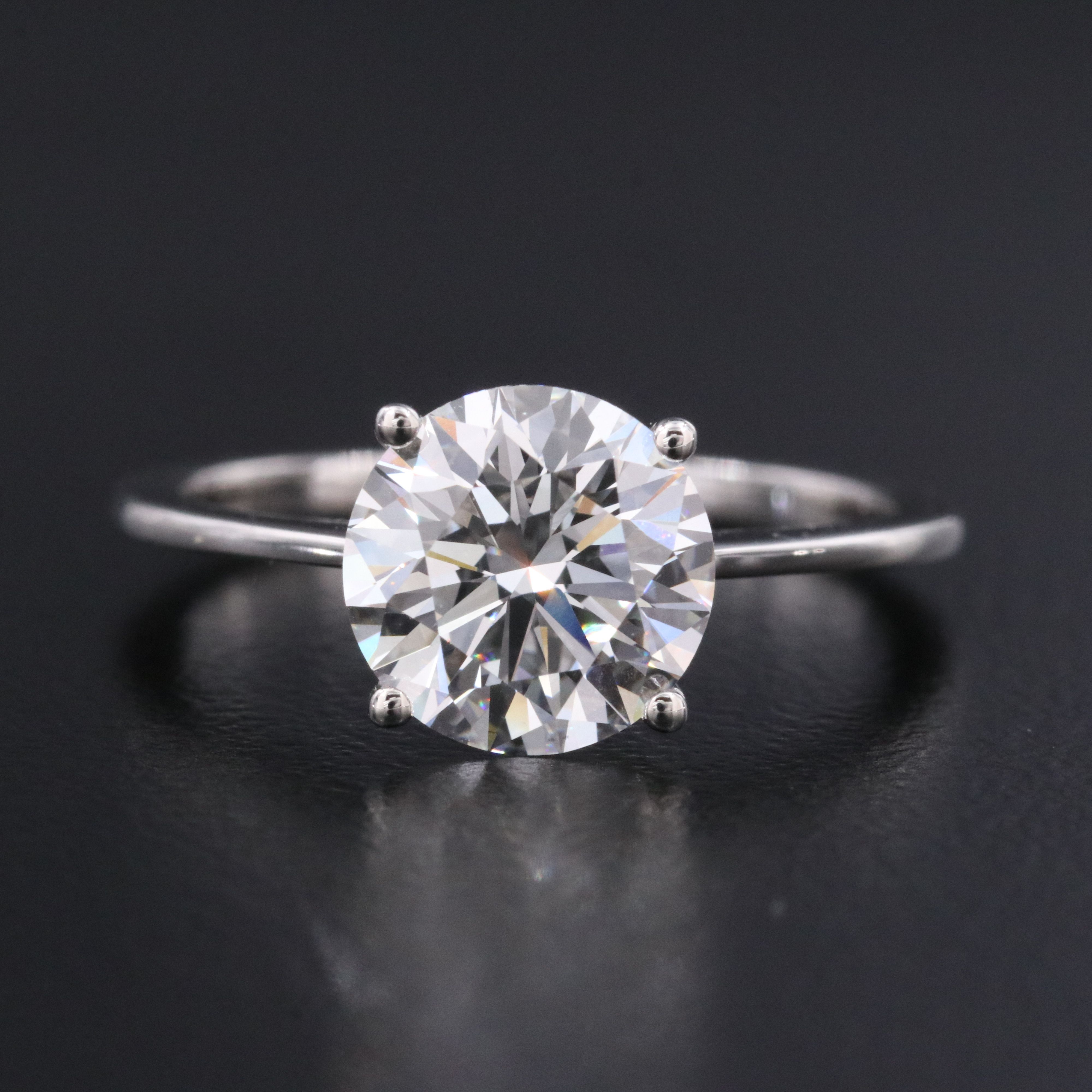 Platinum 2.08 CT Lab Grown Diamond Solitaire Ring with IGI Report