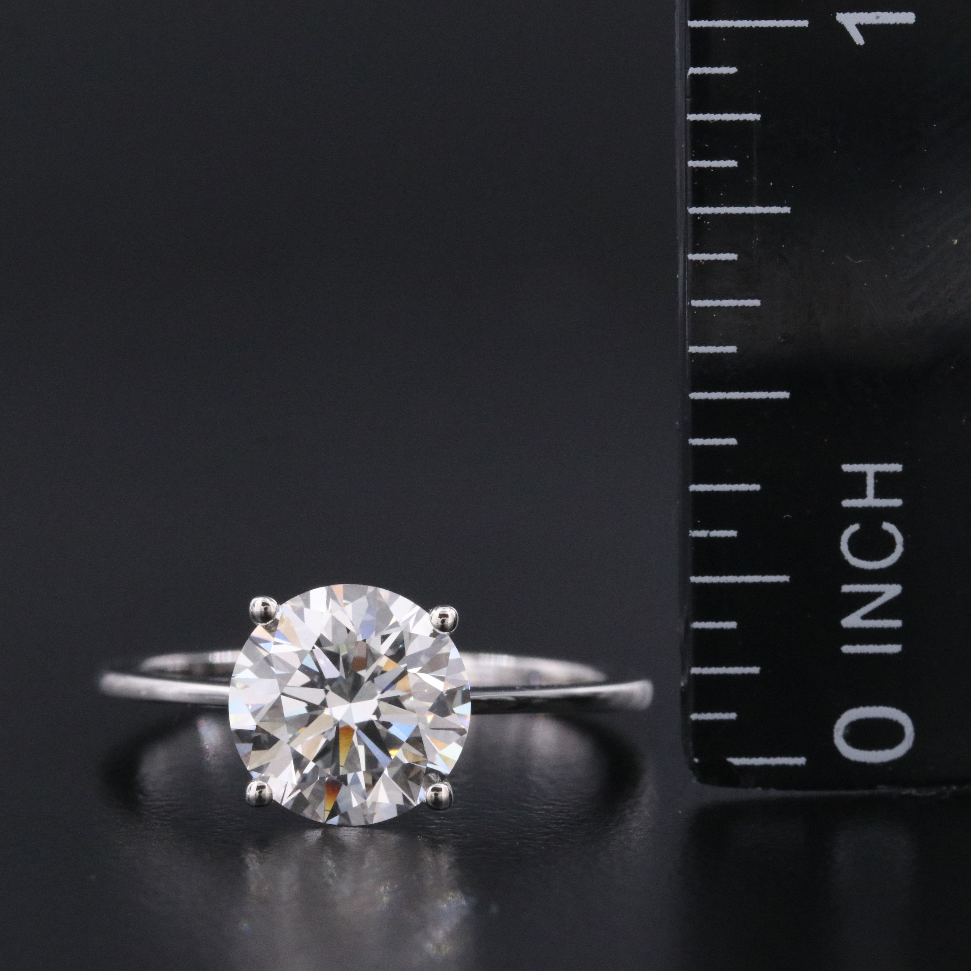 Platinum 2.08 CT Lab Grown Diamond Solitaire Ring with IGI Report
