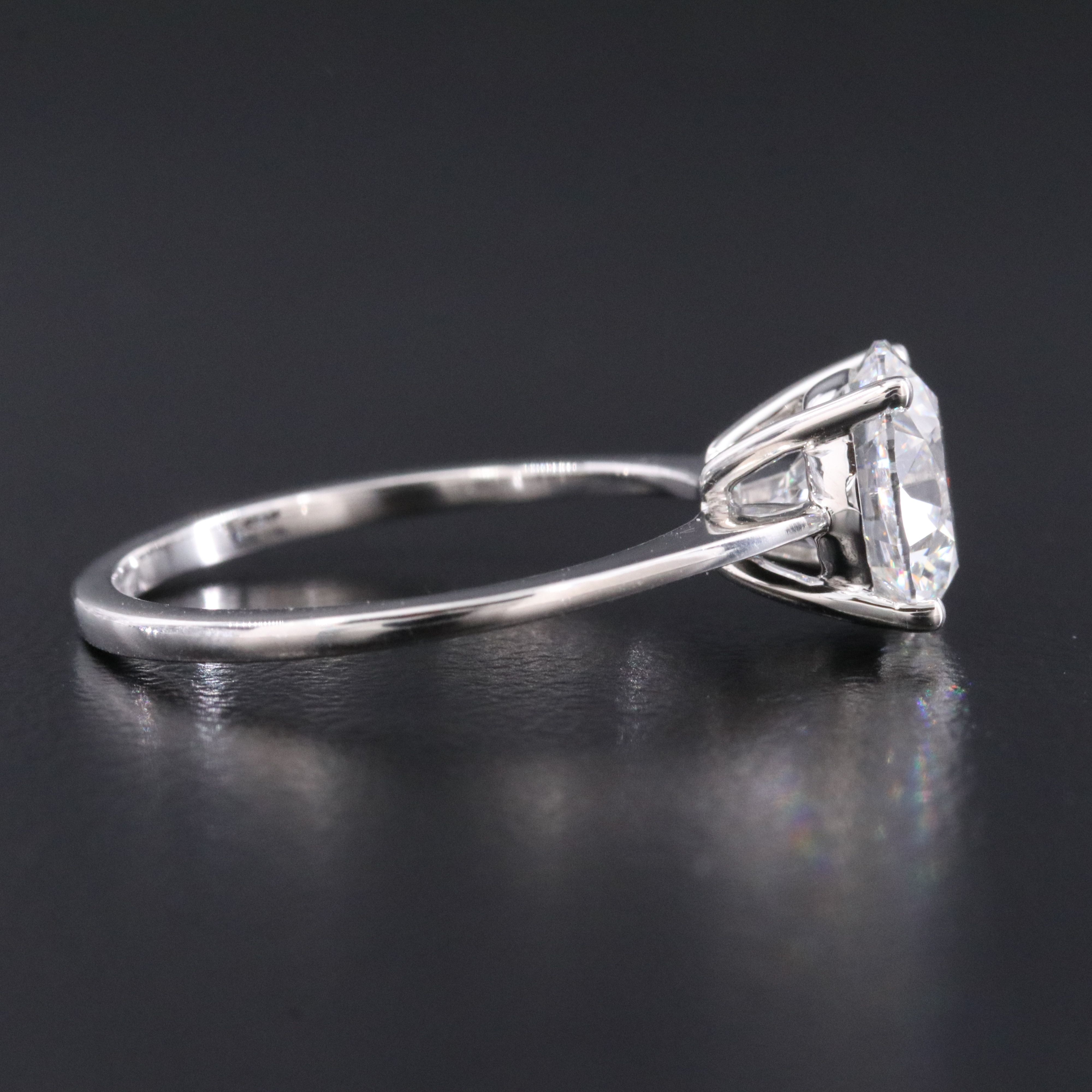 Platinum 2.08 CT Lab Grown Diamond Solitaire Ring with IGI Report