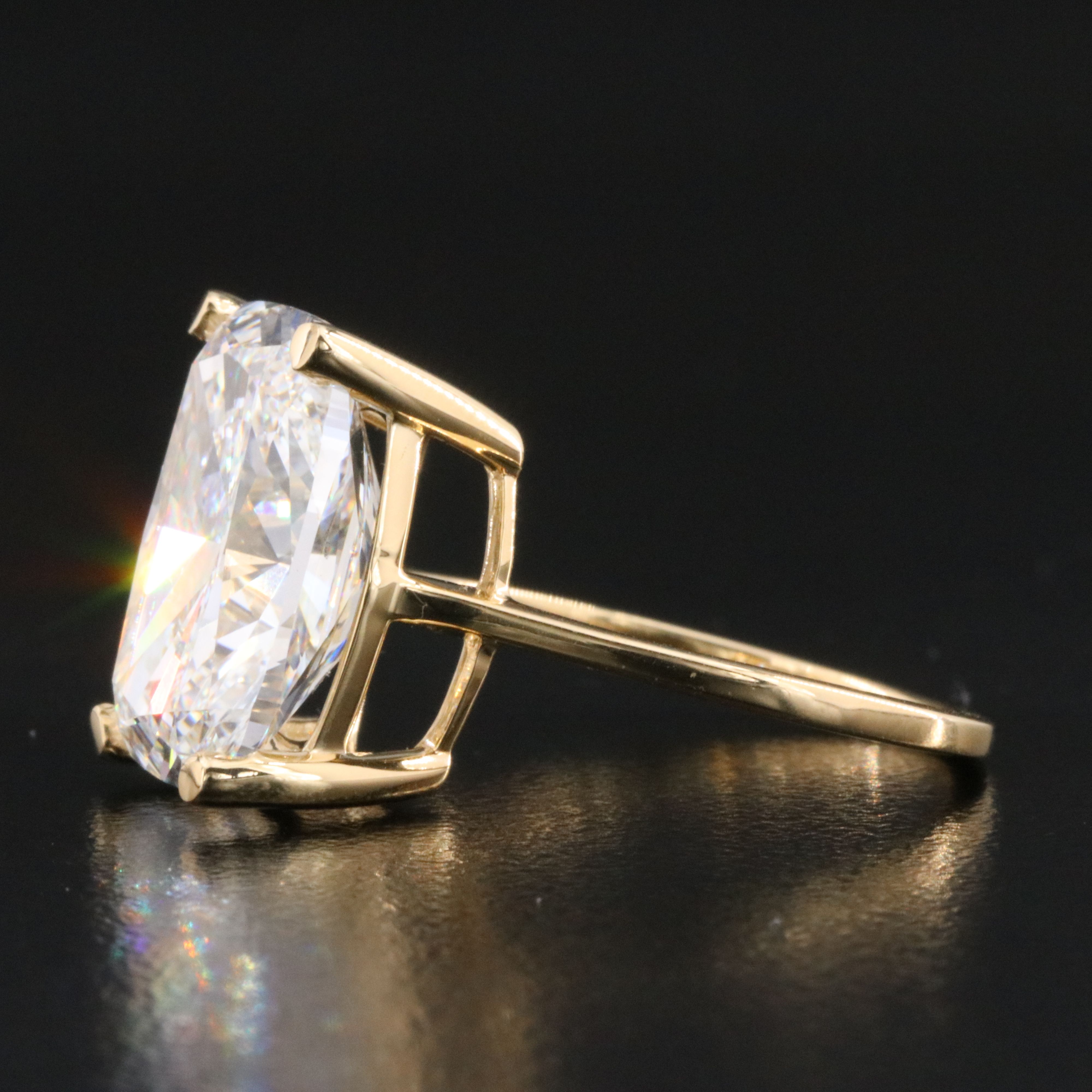 18K 8.50 CT Lab Grown Diamond Solitaire Ring with IGI Report