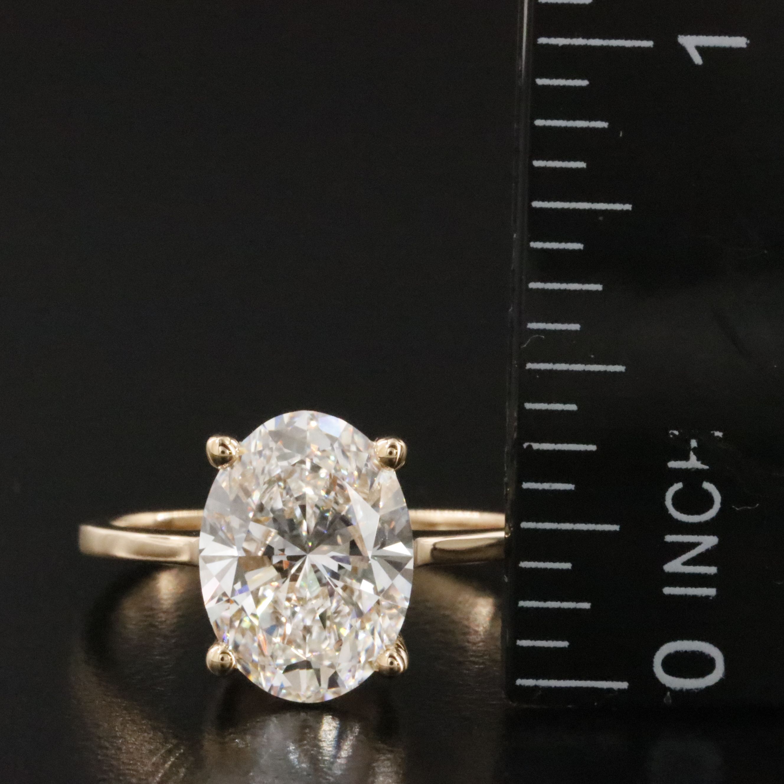 18K 3.09 CT Lab Grown Diamond Solitaire Ring with IGI Report
