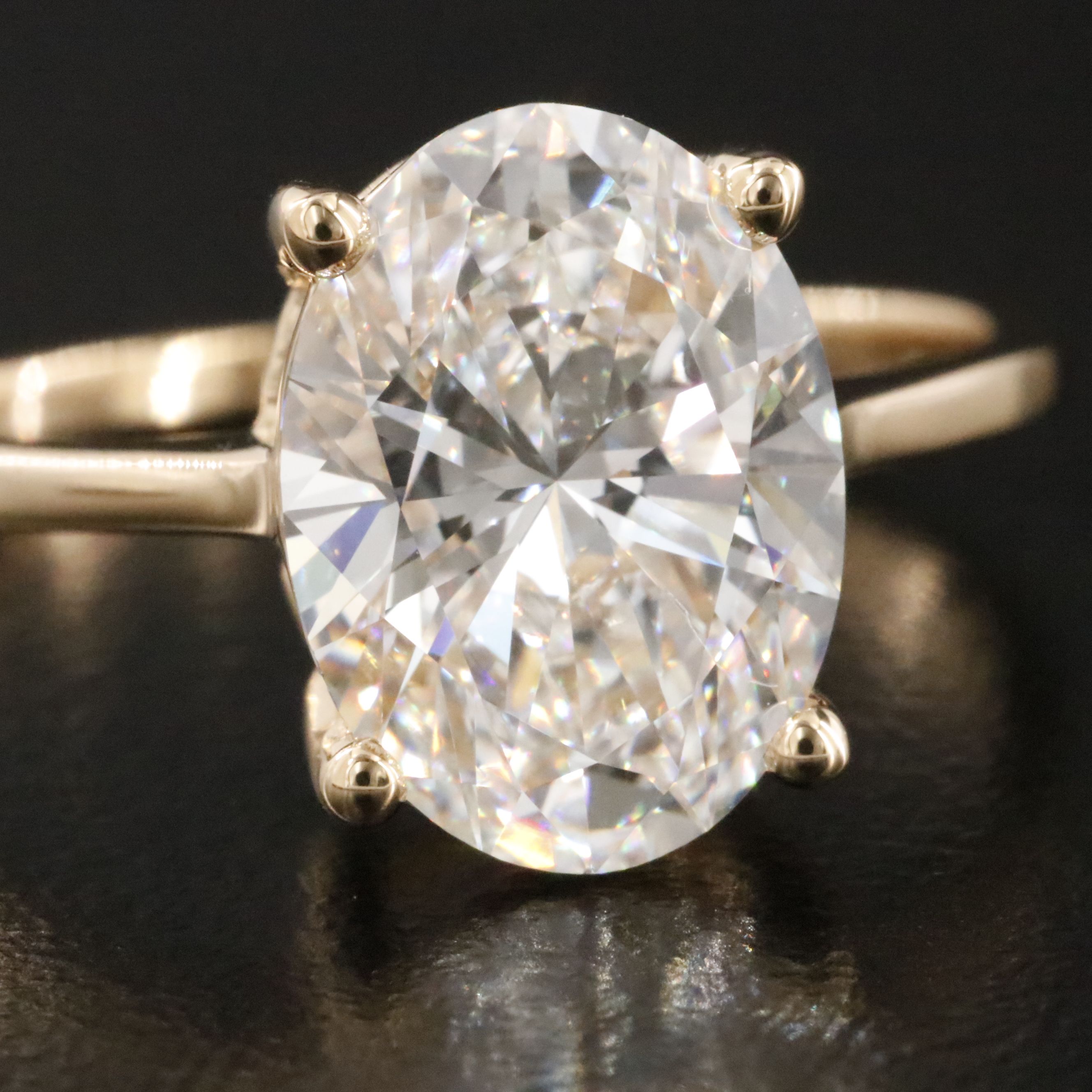 18K 3.09 CT Lab Grown Diamond Solitaire Ring with IGI Report