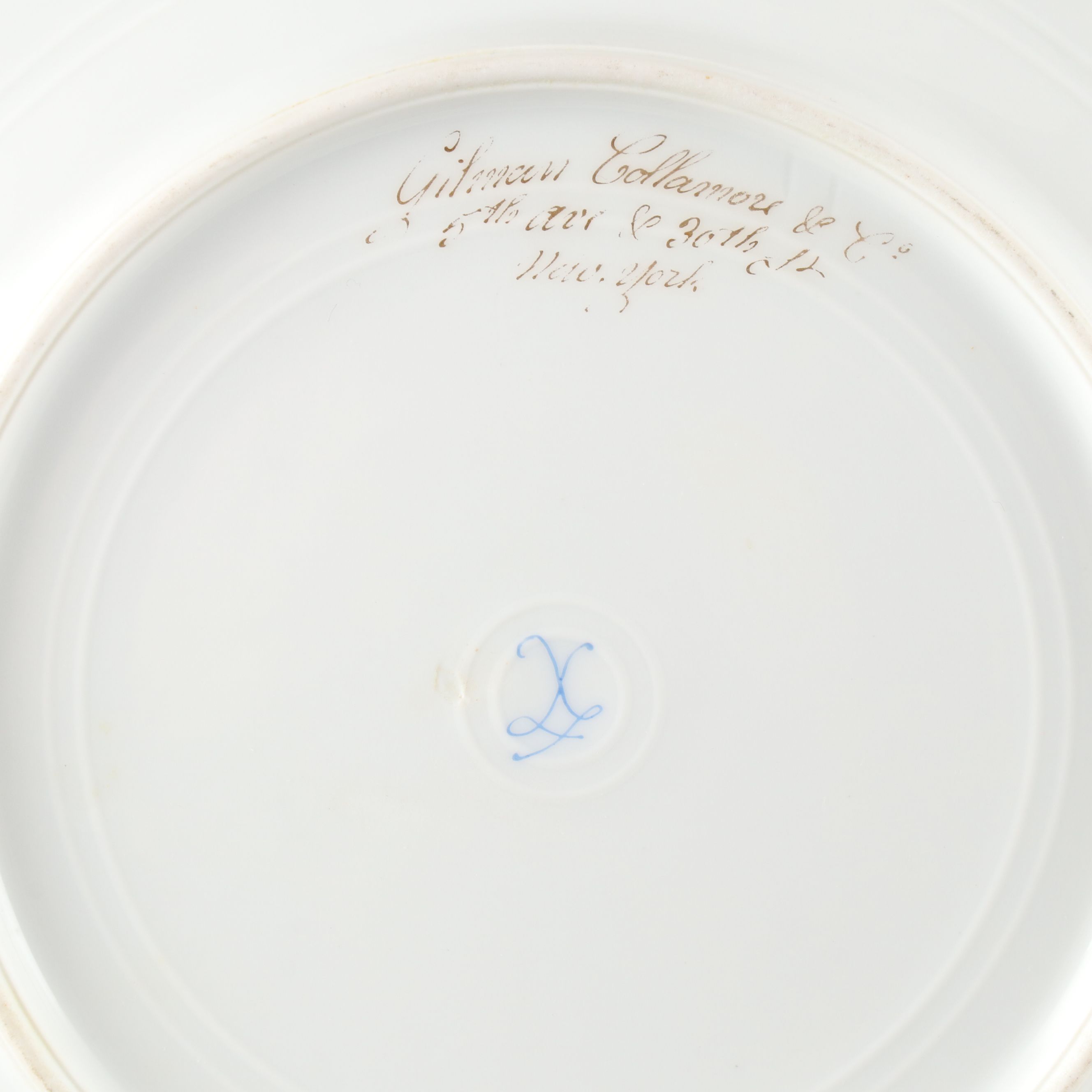 Sèvres Style Porcelain Floral Swag Pattern Plates, Late 19th Century