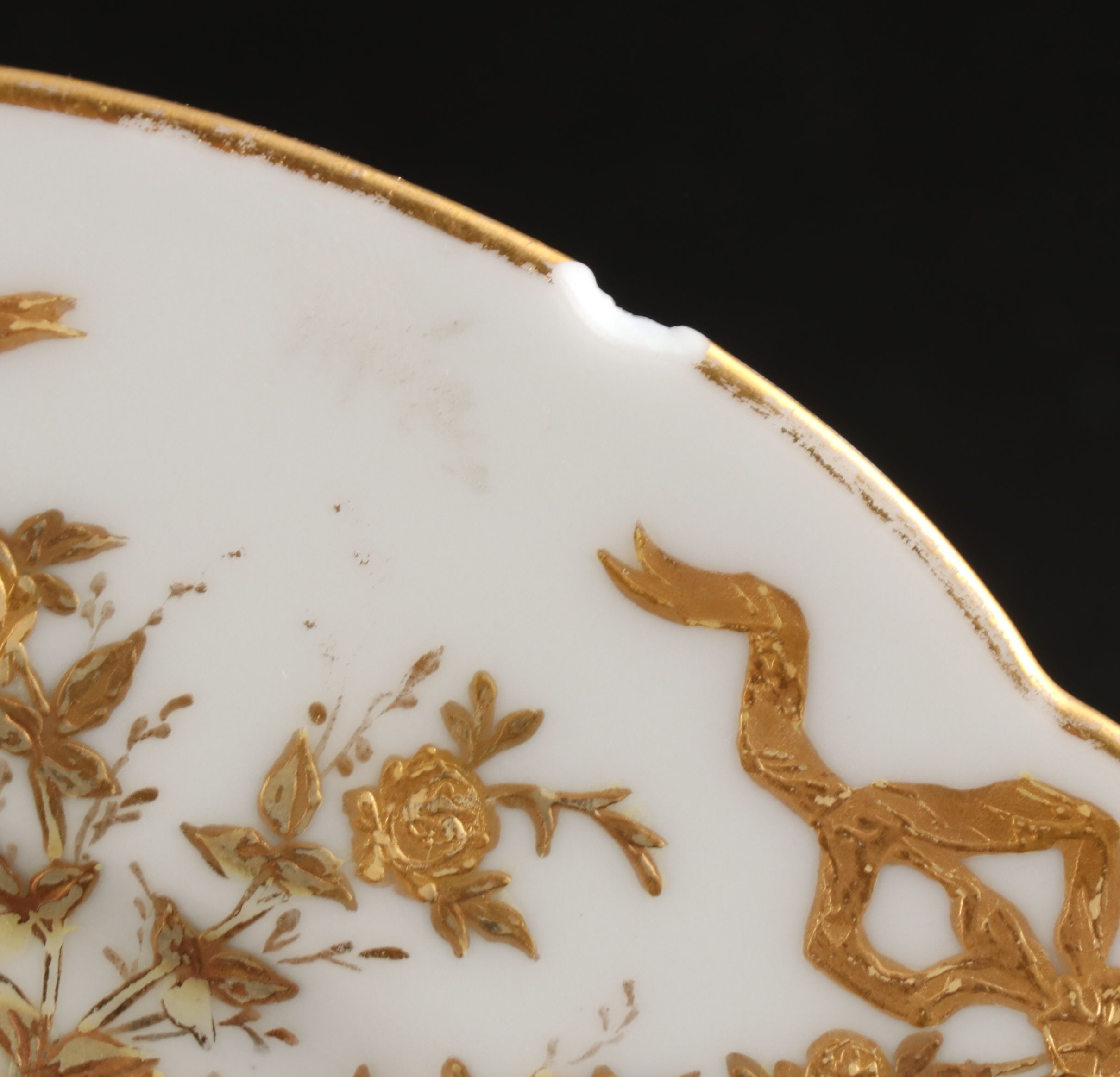 Sèvres Style Porcelain Floral Swag Pattern Plates, Late 19th Century