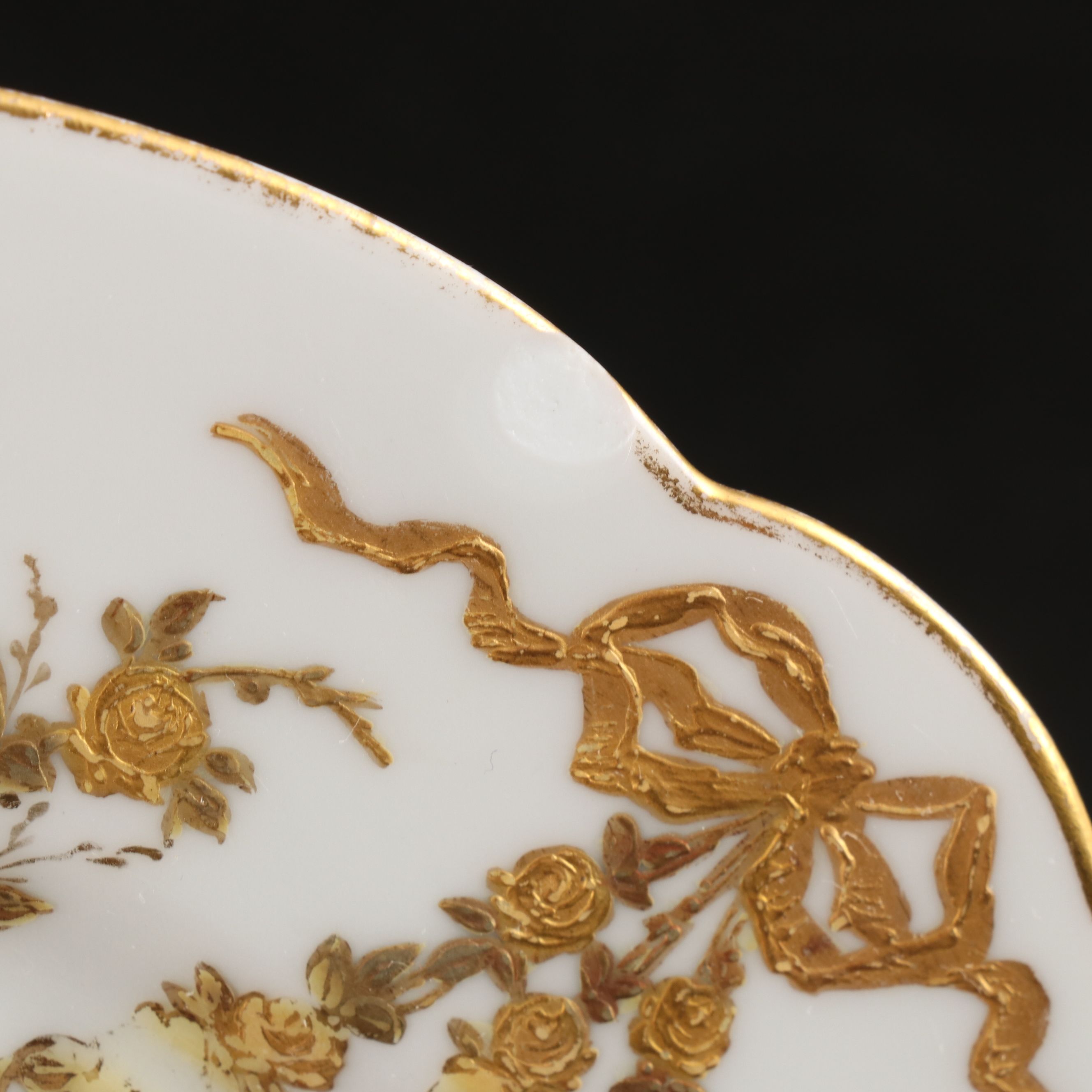 Sèvres Style Porcelain Floral Swag Pattern Plates, Late 19th Century