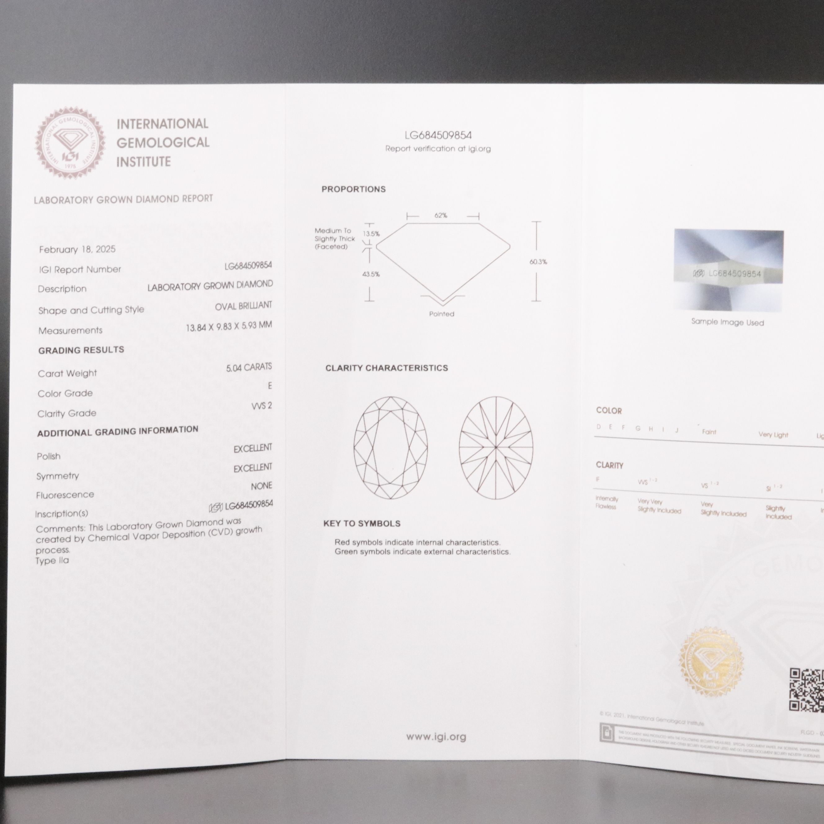 14K 5.26 CTW Lab Grown Diamond Ring with IGI Report