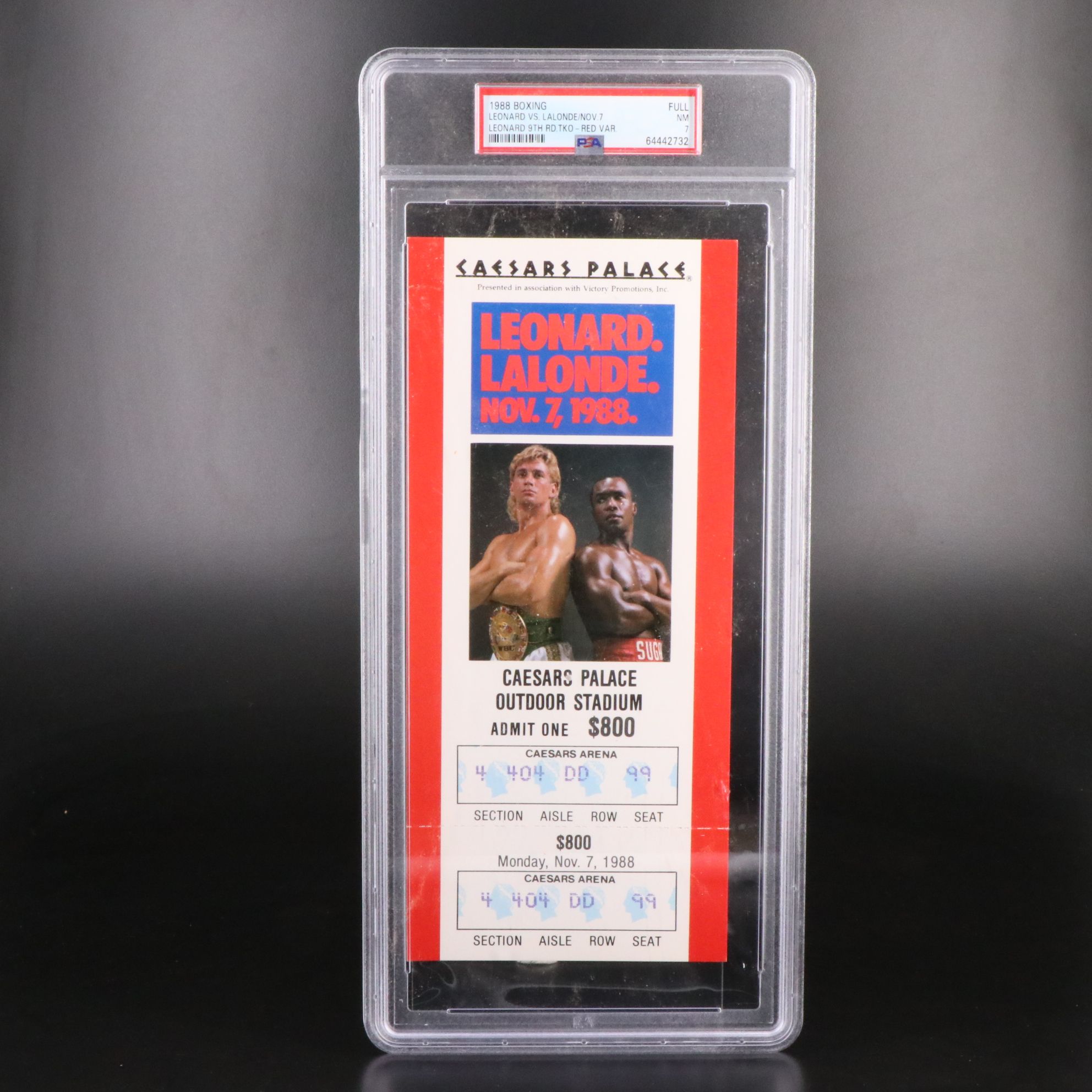 1988 Donny Lalonde vs. Sugar Ray Leonard Boxing Full Ticket Graded PSA 7