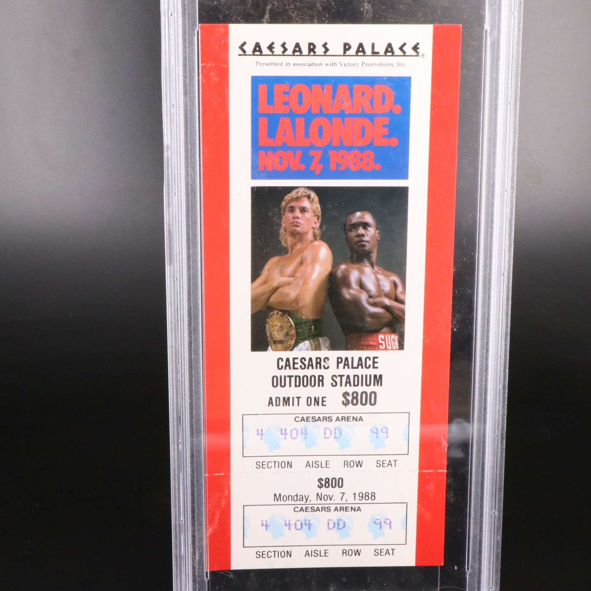 1988 Donny Lalonde vs. Sugar Ray Leonard Boxing Full Ticket Graded PSA 7