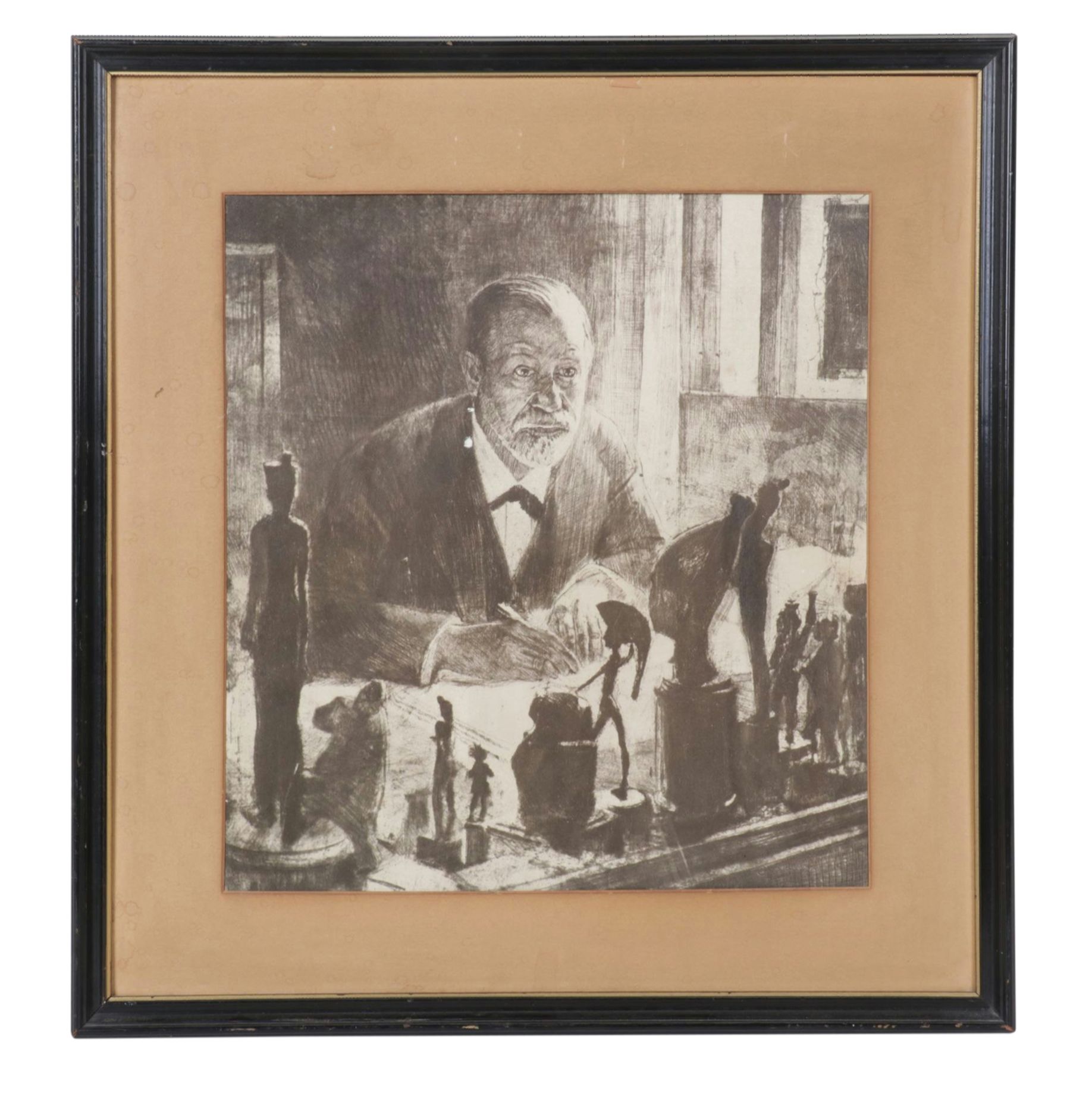 Photogravure After Max Pollak "Portrait of Sigmund Freud at his desk", 1945