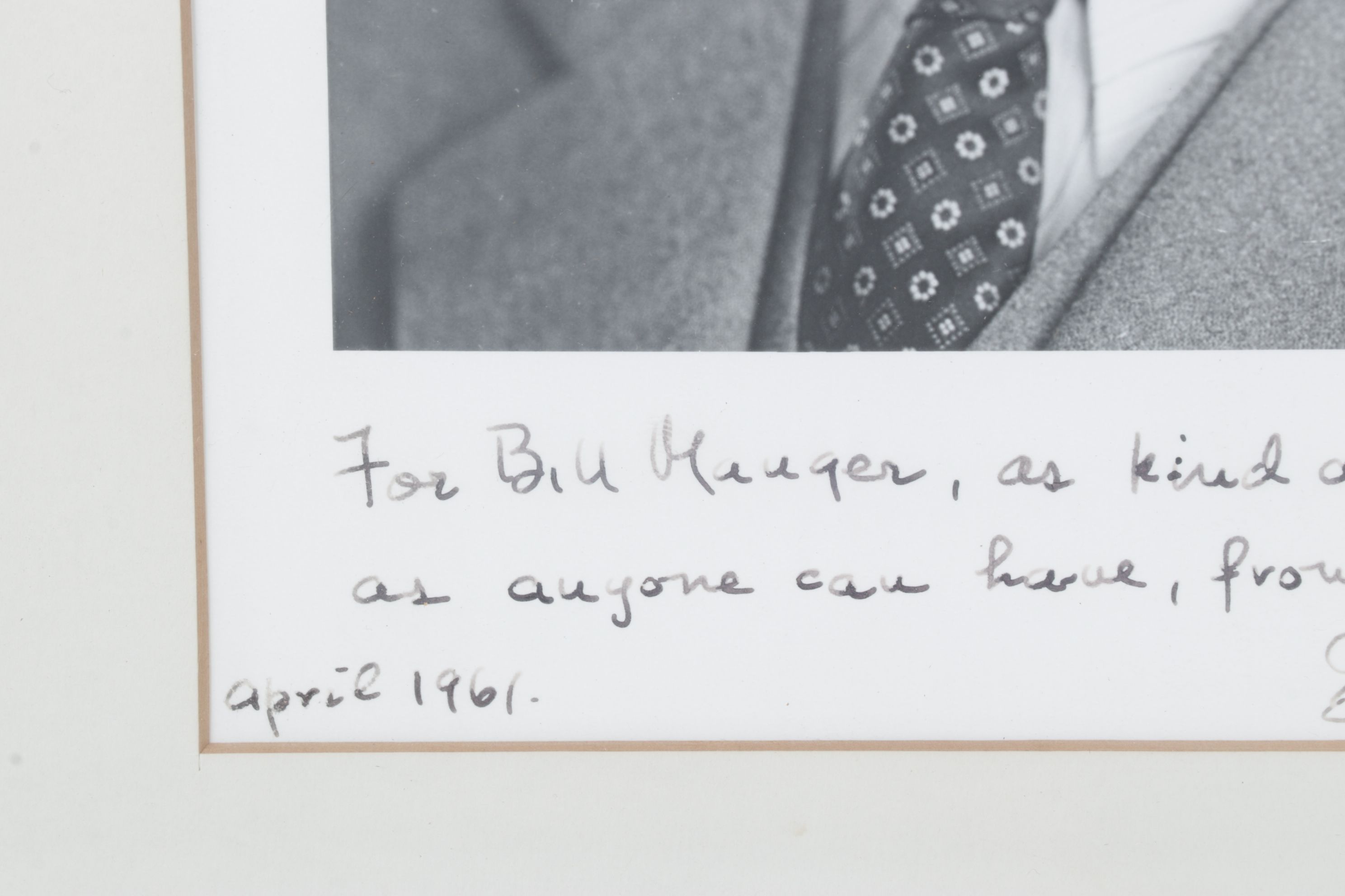 Headshot Photo and Dedication Message of Joe Berkoon, 1961