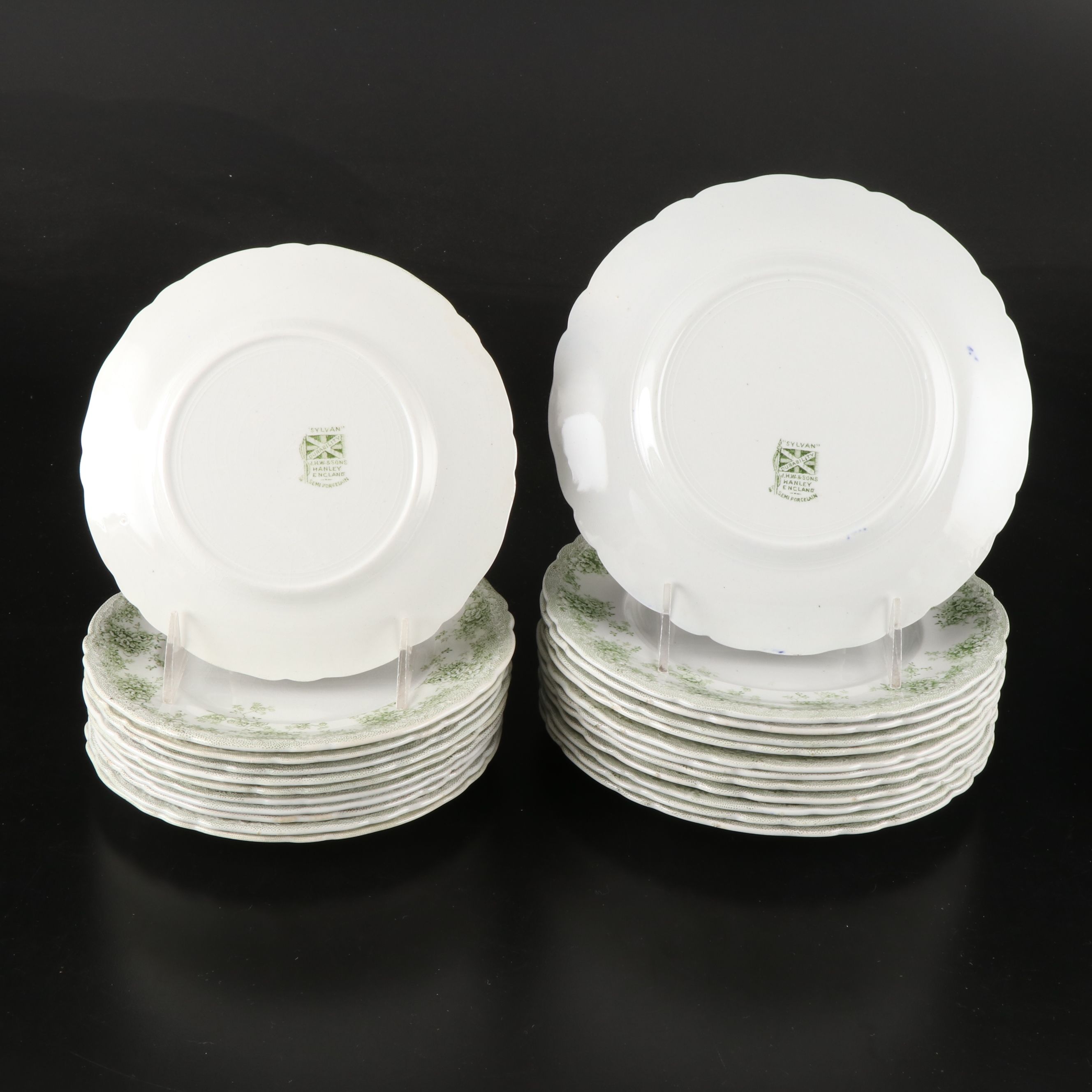 J.H. Weatherby & Sons "Sylvan" Dinnerware with Waterford Serving Utensils