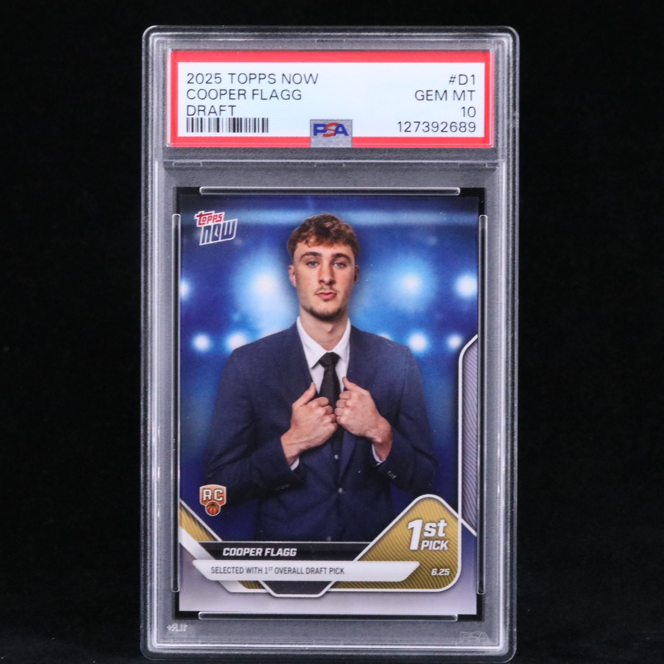 2025 Topps Now Cooper Flagg Draft Rookie Card Graded PSA 10