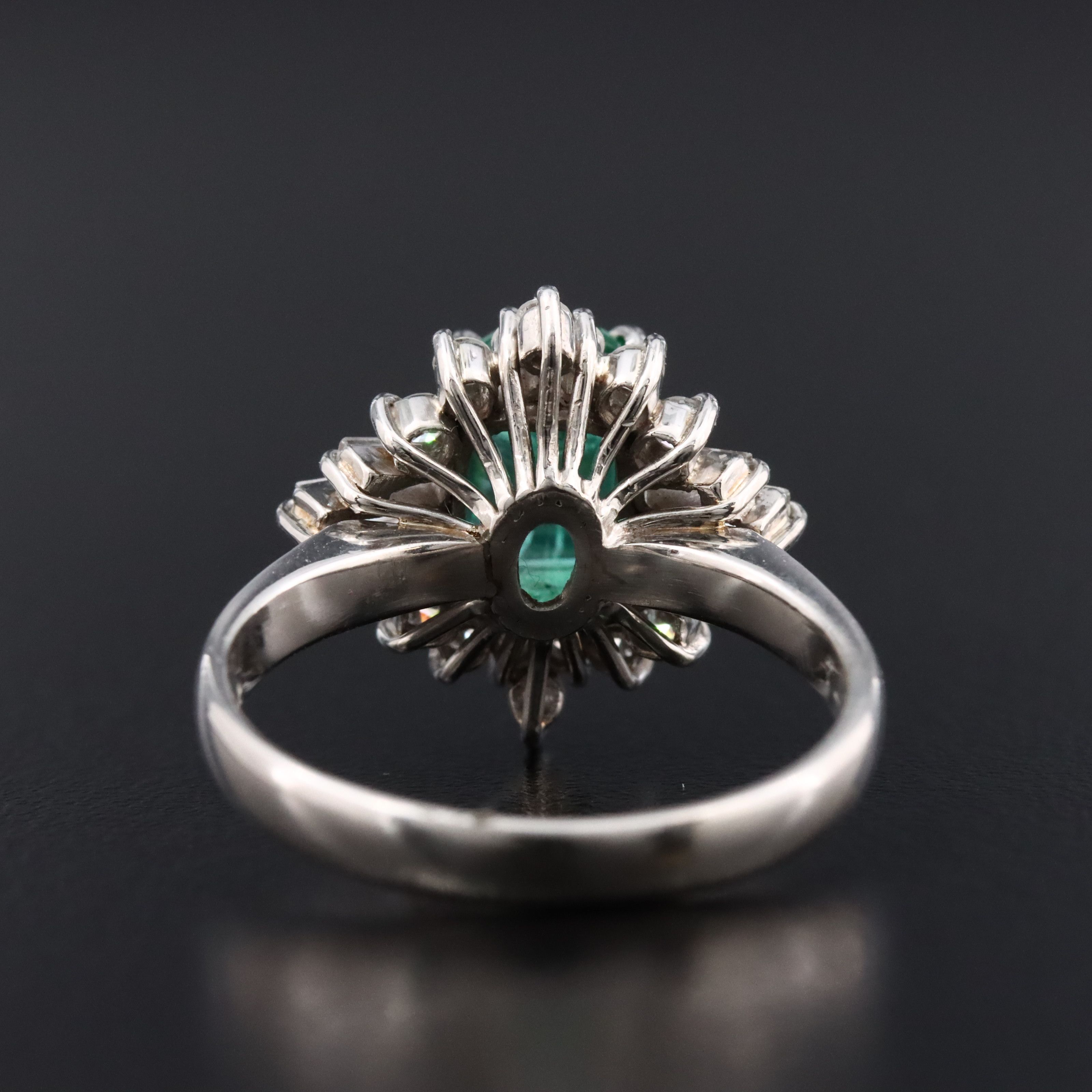 Platinum 1.32 CT Zambian Emerald and Diamond Ring with GIA Report